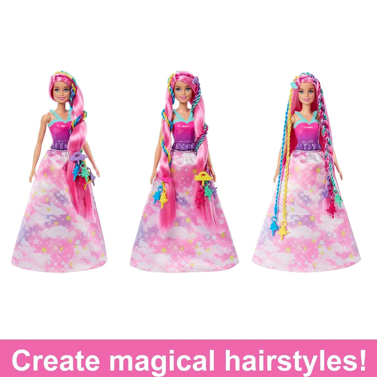 Barbie - Lėlė Barbie princesės plaukų dekoravimo rinkinys, Dreamtopia HNJ06 - Image 3