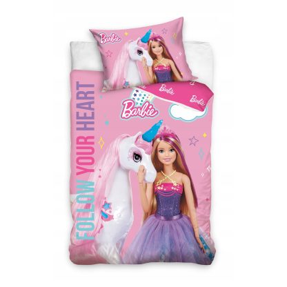 Barbie - Vaikiškas patalynės komplektas Unicorn - 135x100 cm, 2 dalių