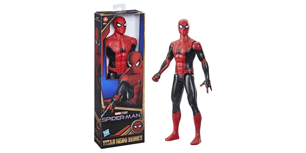 Spiderman figūrėlė Titan Hero Black and Red Suit. žmogus voras.