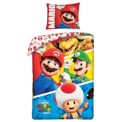 Super Mario – Dvipusis patalynės komplektas Mario Bros. – 140×200 cm, 2 dalių
