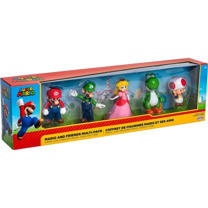 Super Mario figureliu rinkinys: Mario, Luigi, Princess Peach, Toad, Youshi.