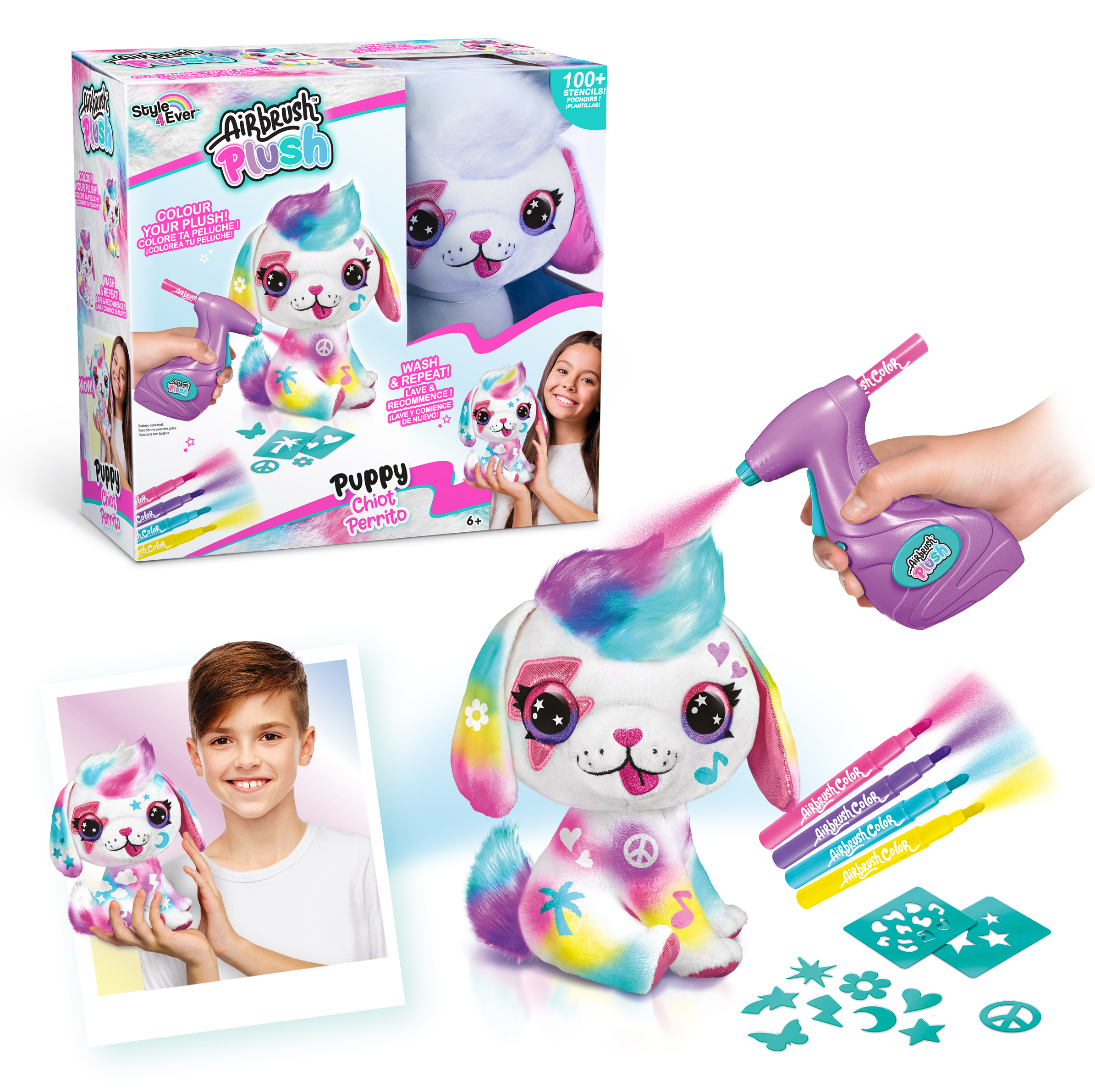 Airbrush Plush - Rinkinys su aerografu "Šuniukas" - 26 cm - Image 2