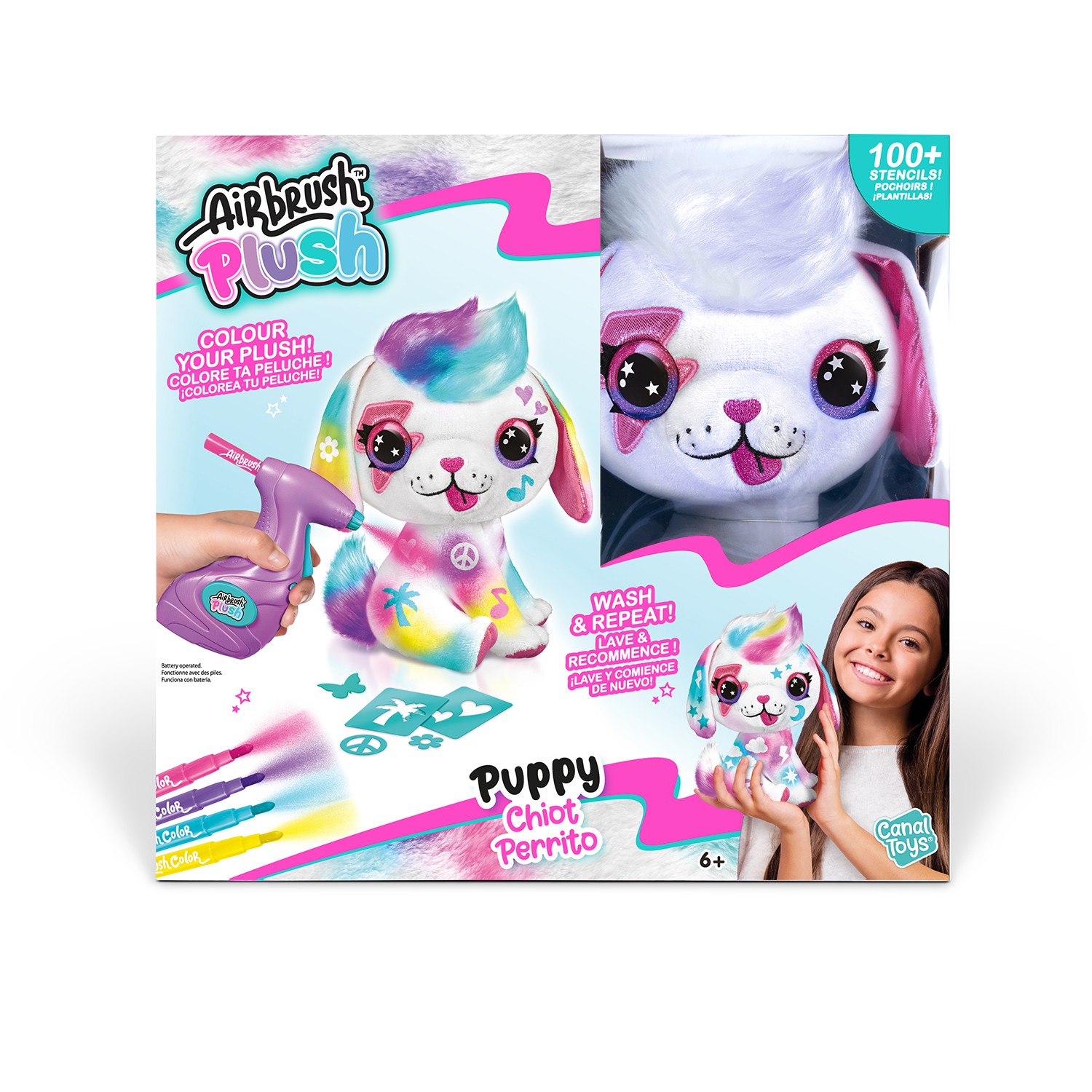 Airbrush Plush - Rinkinys su aerografu "Šuniukas" - 26 cm