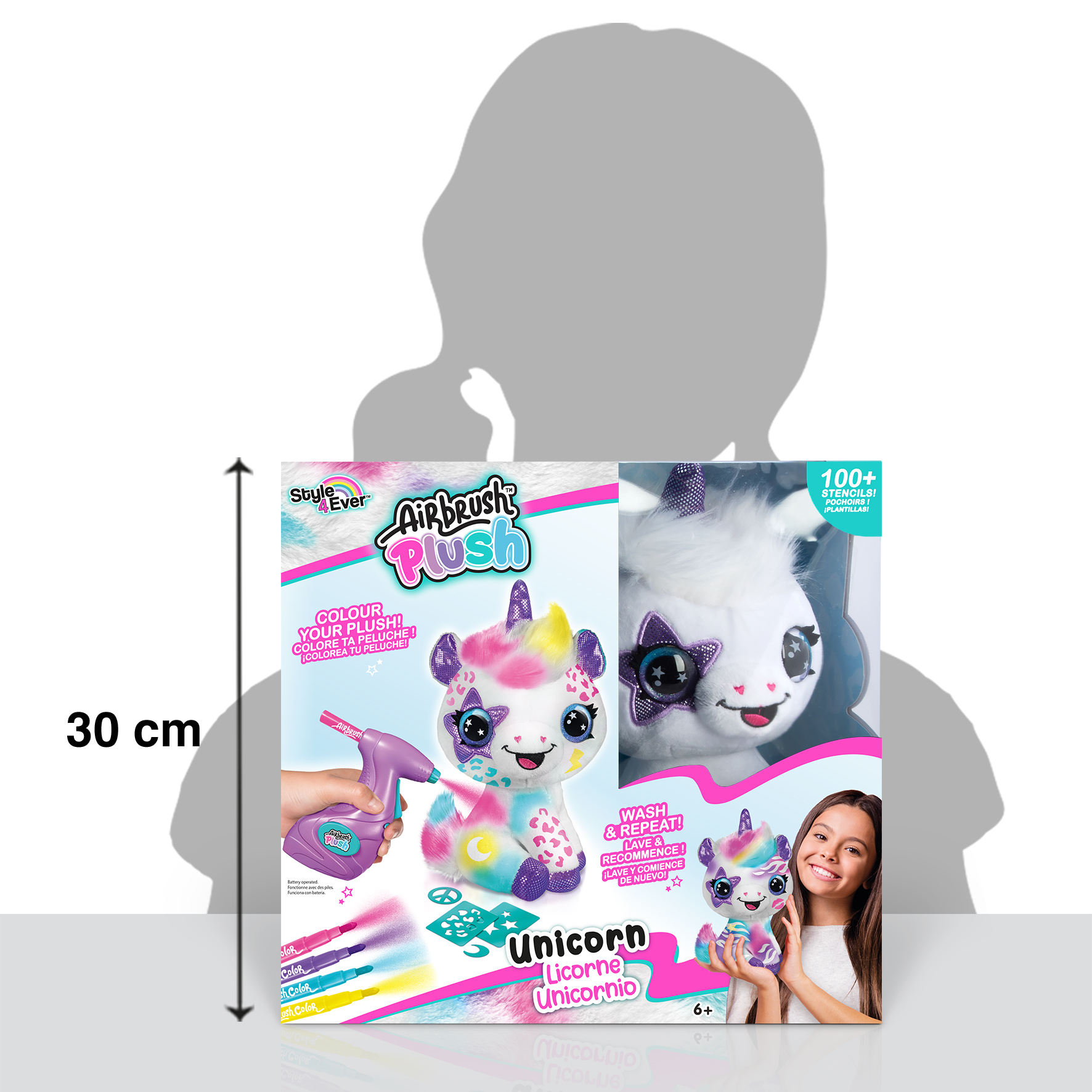 Airbrush Plush - Rinkinys su aerografu "Vienaragis" - 25 cm - Image 20