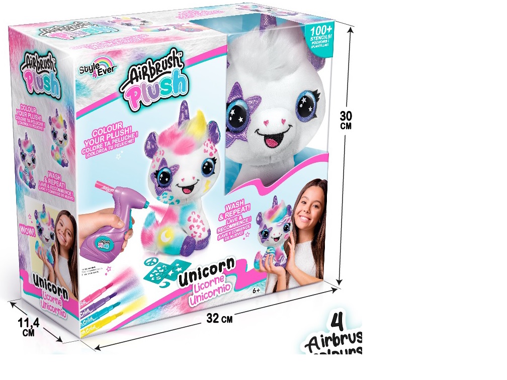 Airbrush Plush - Rinkinys su aerografu "Vienaragis" - 25 cm - Image 21