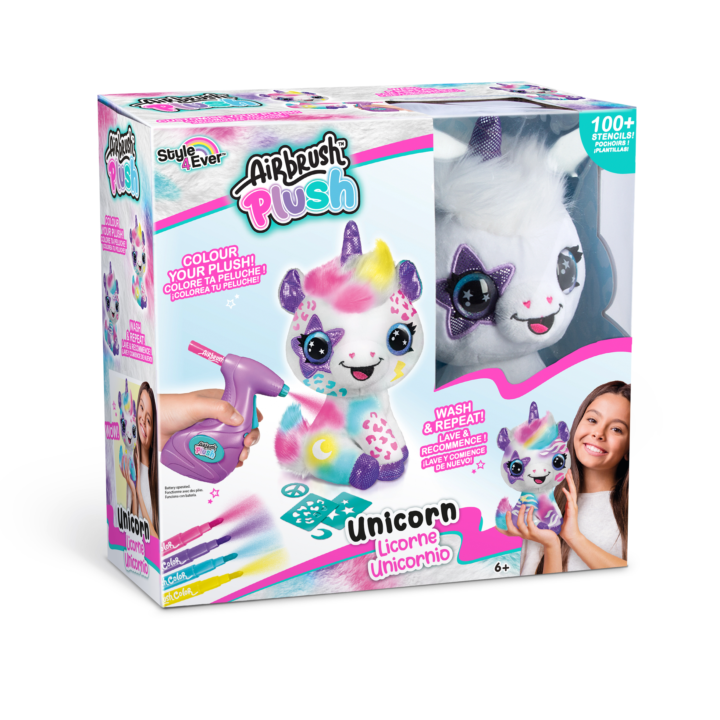 Airbrush Plush - Rinkinys su aerografu "Vienaragis" - 25 cm - Image 6