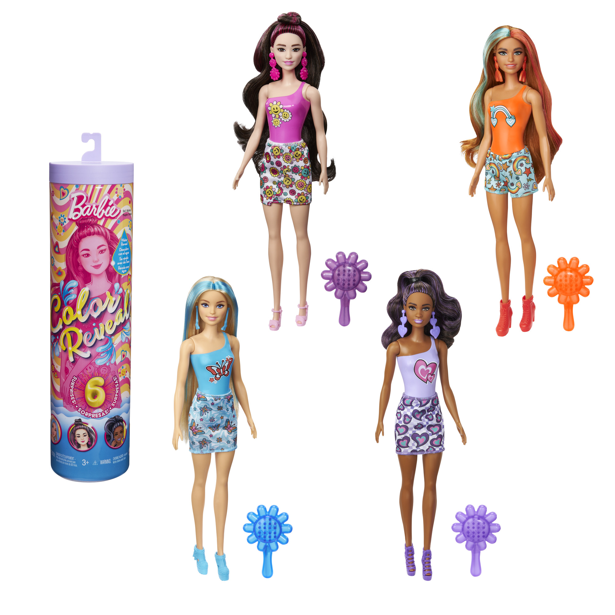 Barbie - Barbės spalvų siurprizų rinkinys, vaivorykštės serija, HRK06