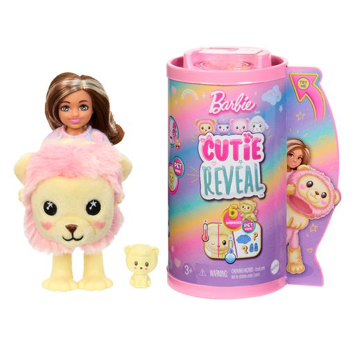 Barbie - Čelsės Cutie Reveal rinkinys, marškinėlių serija – liūtukė, HKR21