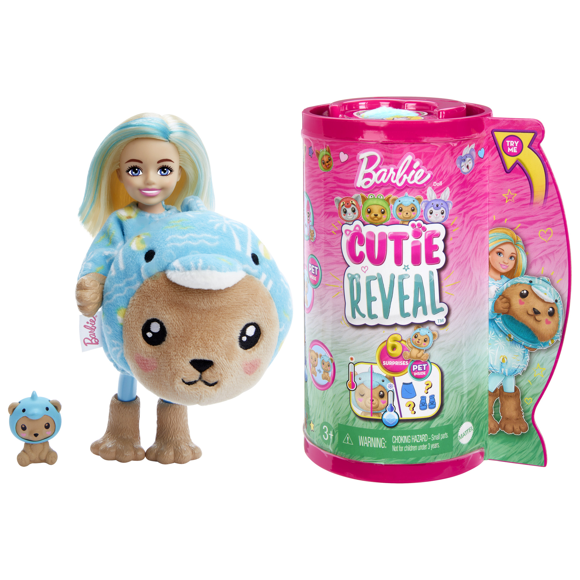 Barbie - Čelsės Cutie Reveal rinkinys, meškutis ir delfinas, HRK30