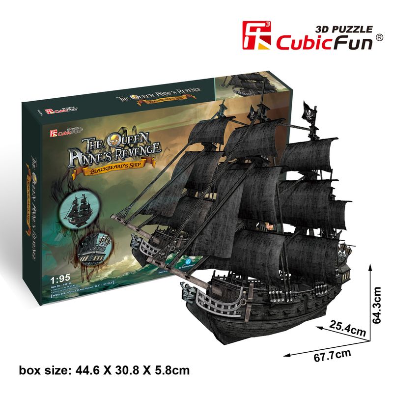 Cubicfun – 3D dėlionė Piratų laivas „Karalienė Ana“ - Image 2