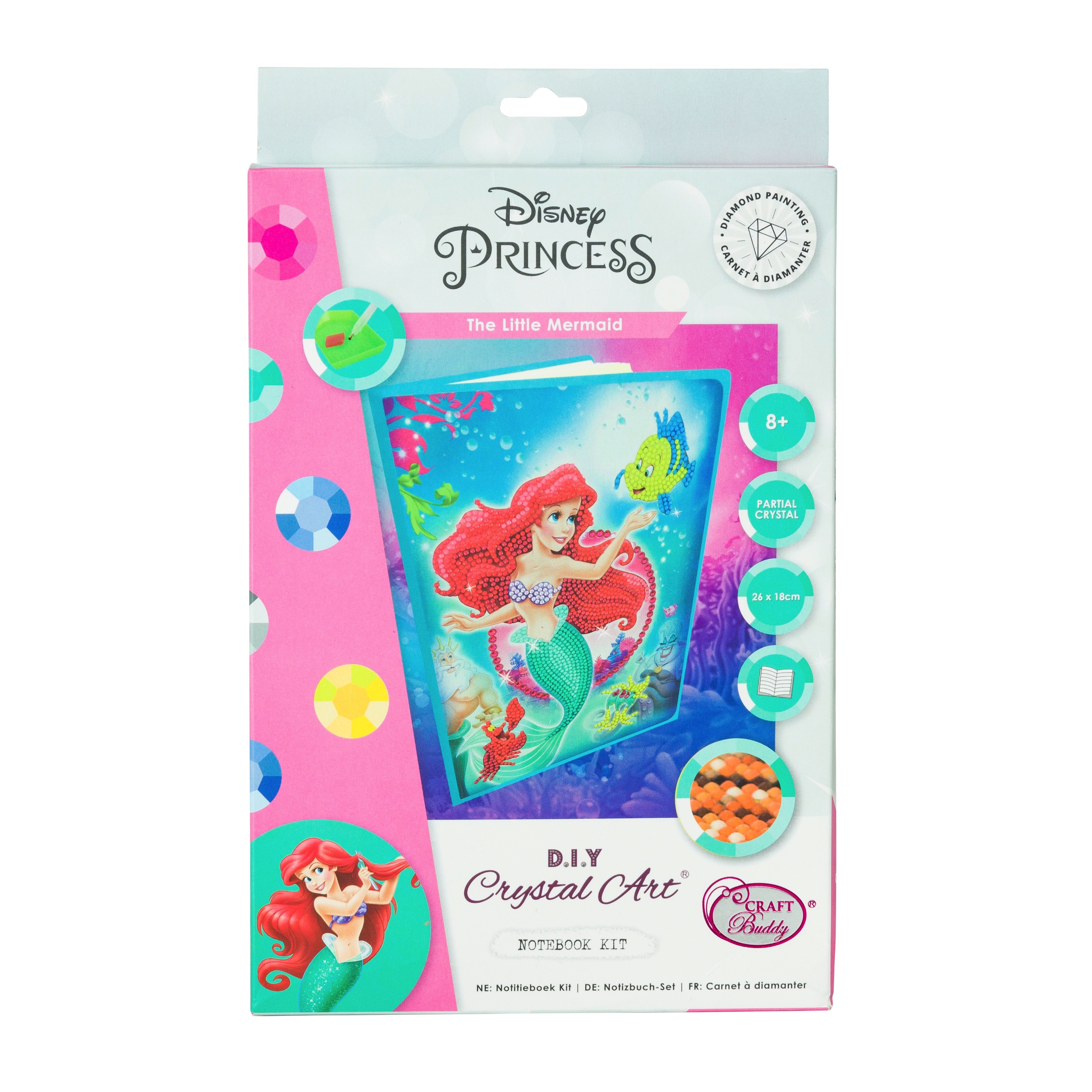 Disney Princess – Crystal Art užrašų knygelė „Mažoji undinėlė“