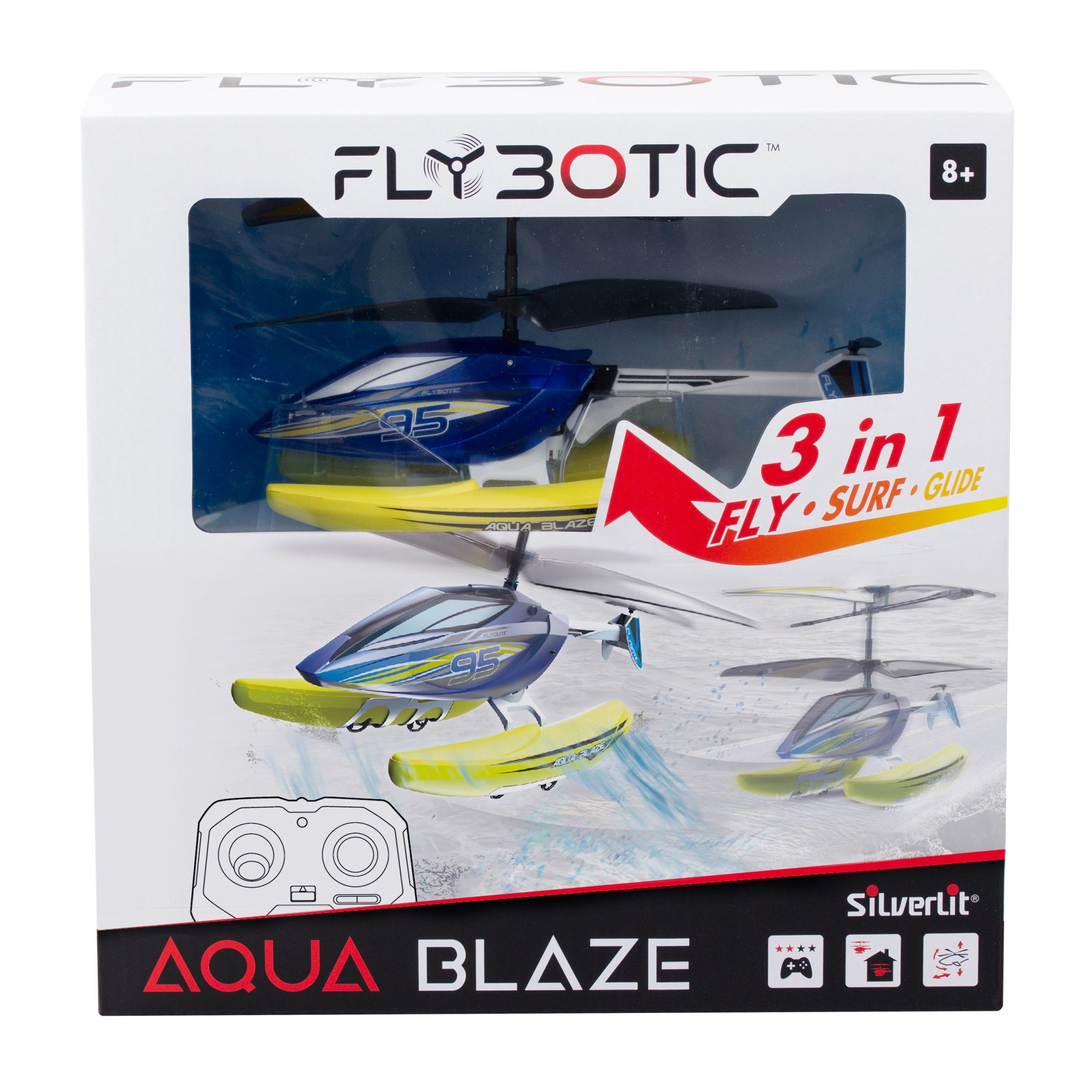 Silverlit – Flybotic radijo bangomis valdomas sraigtasparnis „Aqua Blaze“ - 22 cm