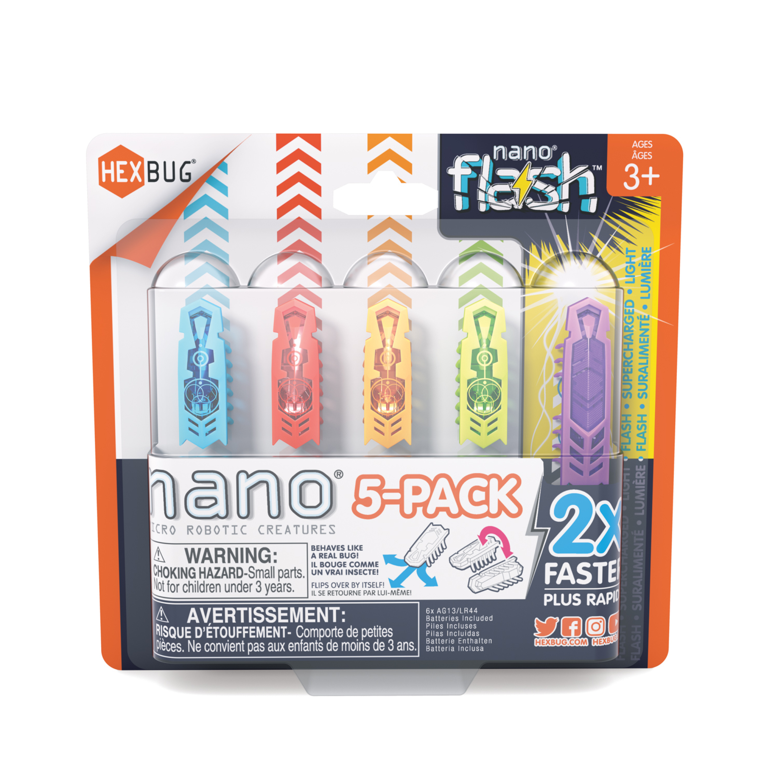 Hexbug - Interaktyvios šviečiančios nano figūrėlės, 5 vnt.