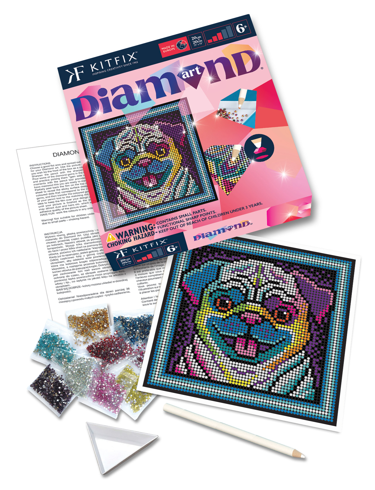 Kitfix DIY – Deimančiukų menas „Mopsas“ - Image 3