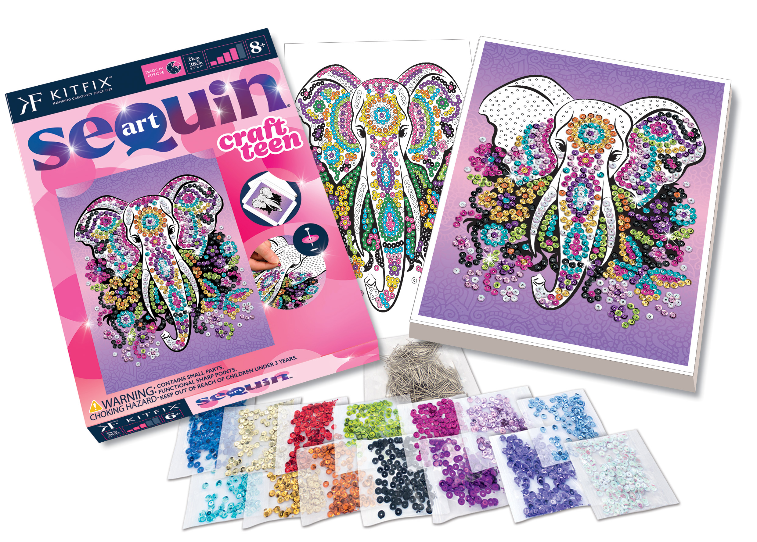 Kitfix DIY – Sequin Art rinkinys „Dramblys“ - Image 3