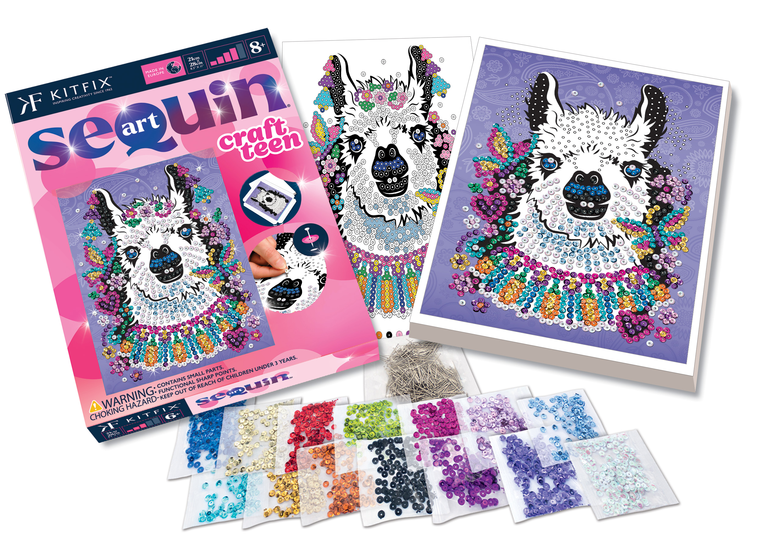 Kitfix DIY – Sequin Art Teen rinkinys „Lama“ - Image 3