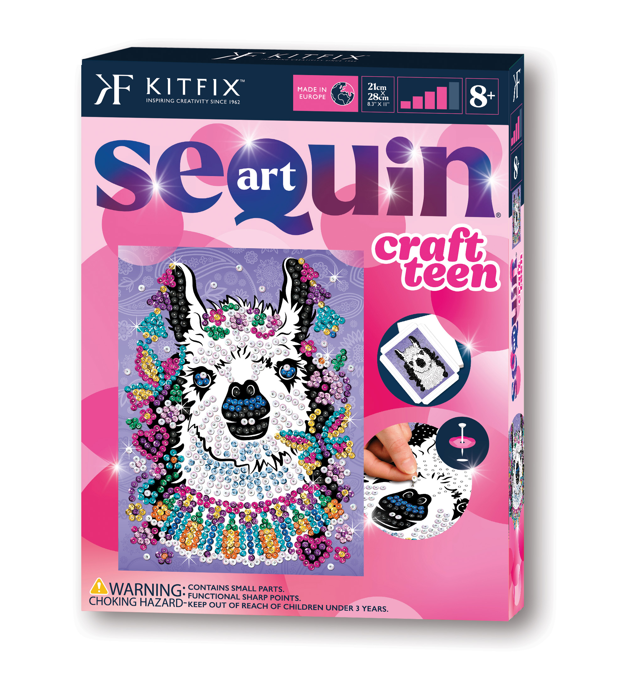 Kitfix DIY – Sequin Art Teen rinkinys „Lama“