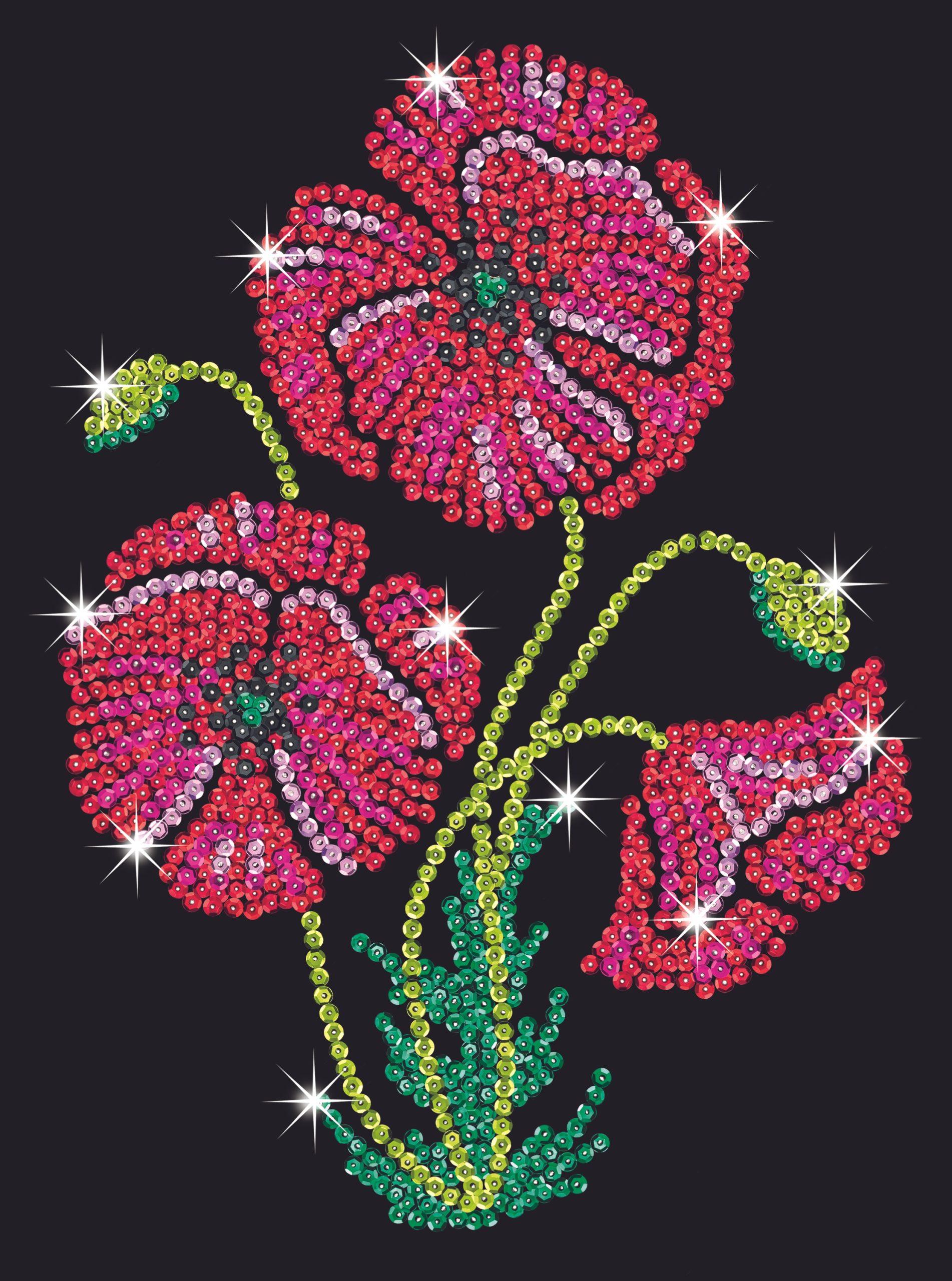 Kitfix DIY – Sequin Art violetinis rinkinys „Aguonos“ - Image 2