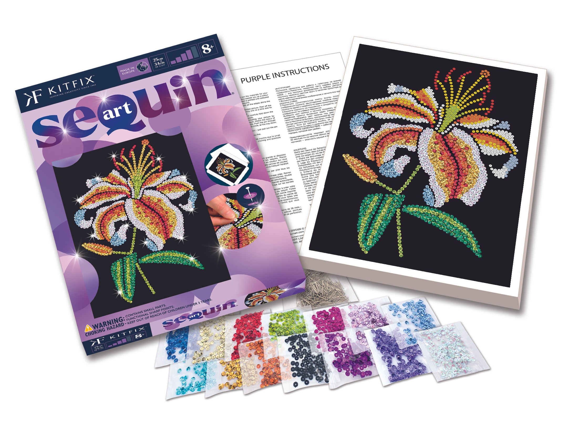 Kitfix DIY – Sequin Art violetinis rinkinys „Lelija“ - Image 3