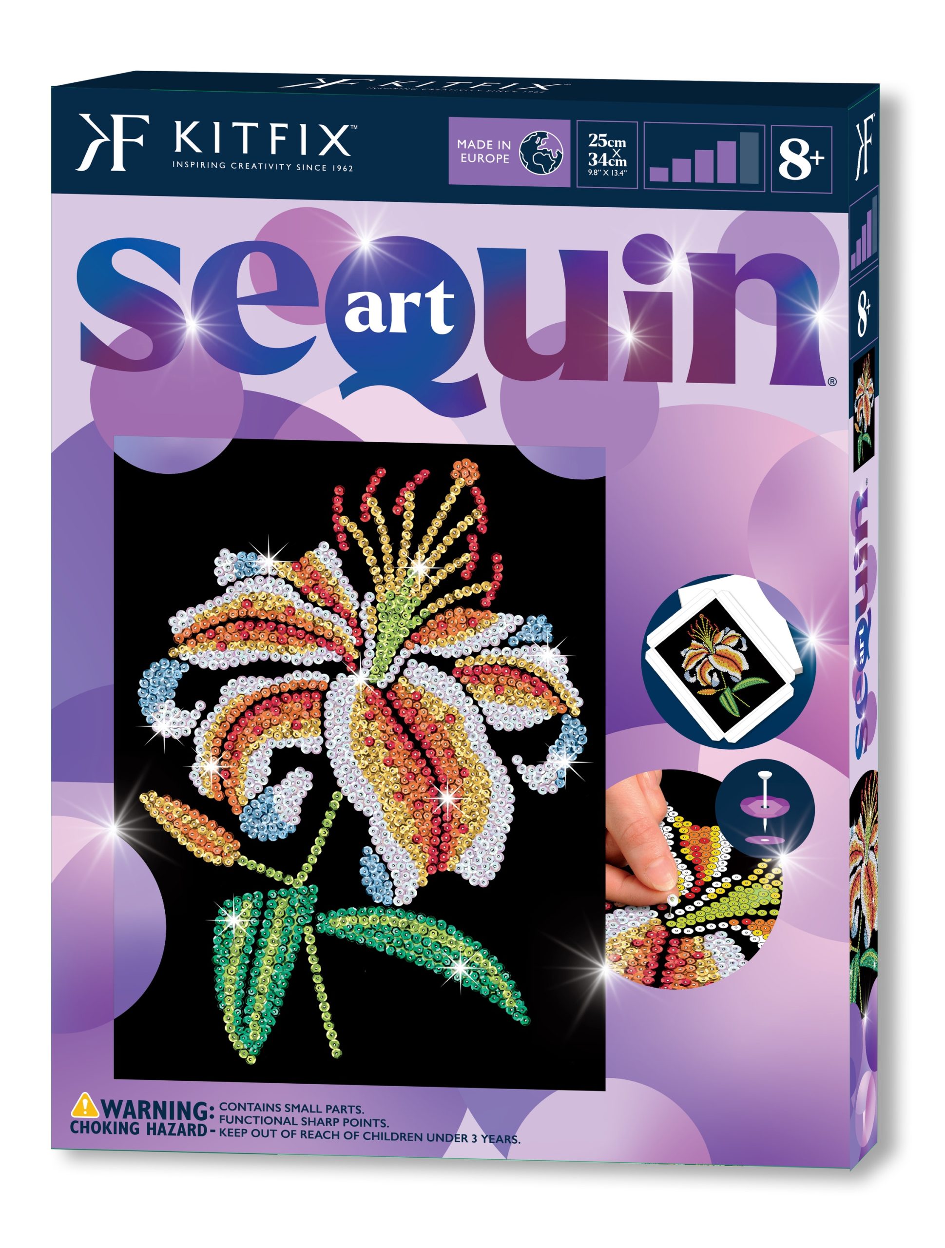 Kitfix DIY – Sequin Art violetinis rinkinys „Lelija“