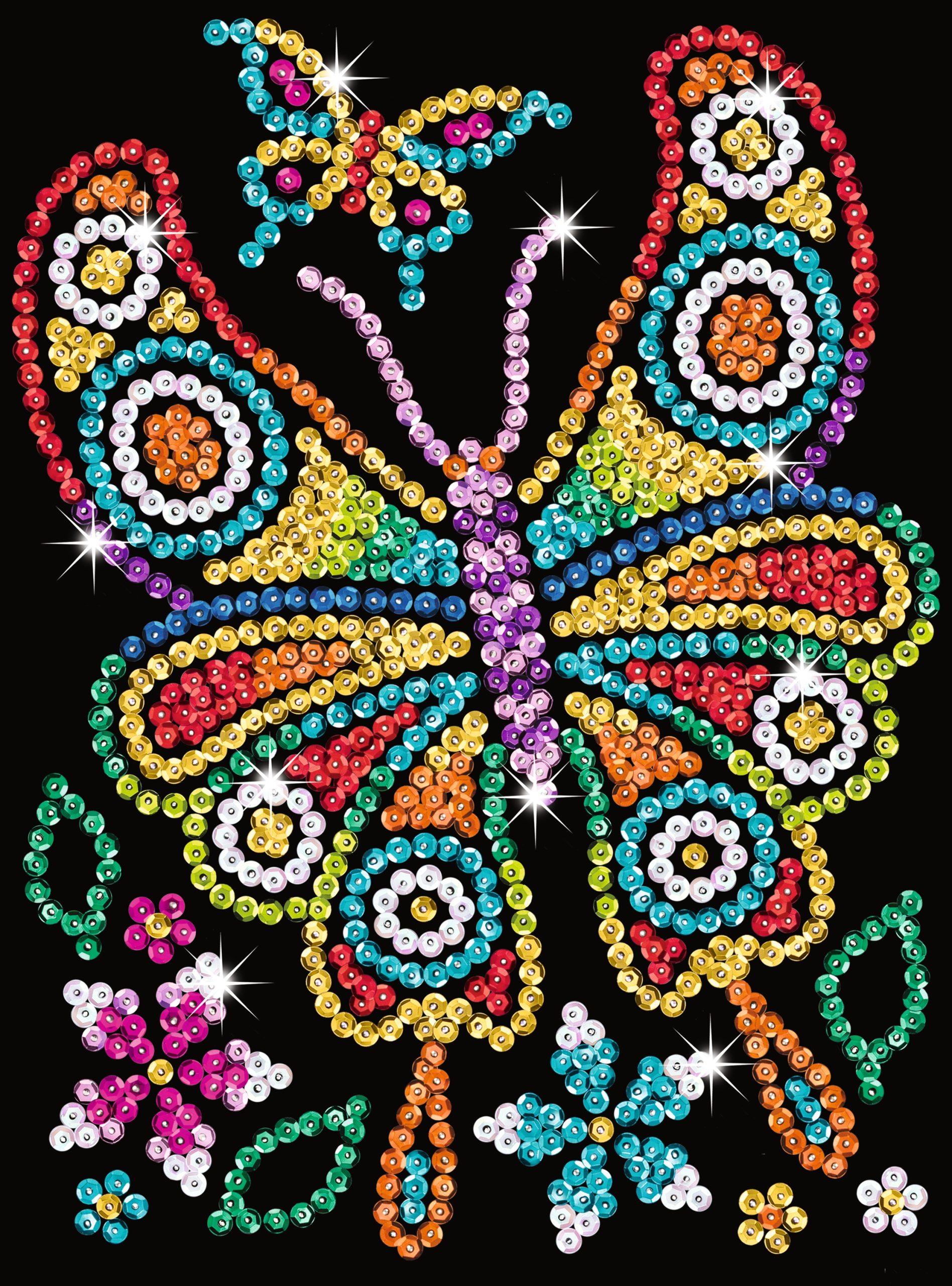 Kitfix DIY – Sequin Art raudonasis rinkinys „Gintarinis drugelis“ - Image 2