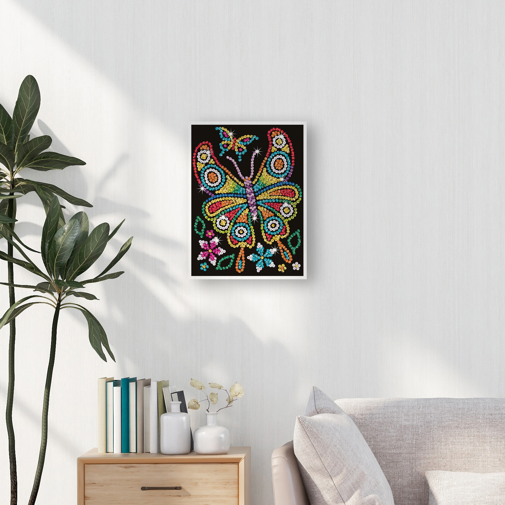 Kitfix DIY – Sequin Art raudonasis rinkinys „Gintarinis drugelis“ - Image 4