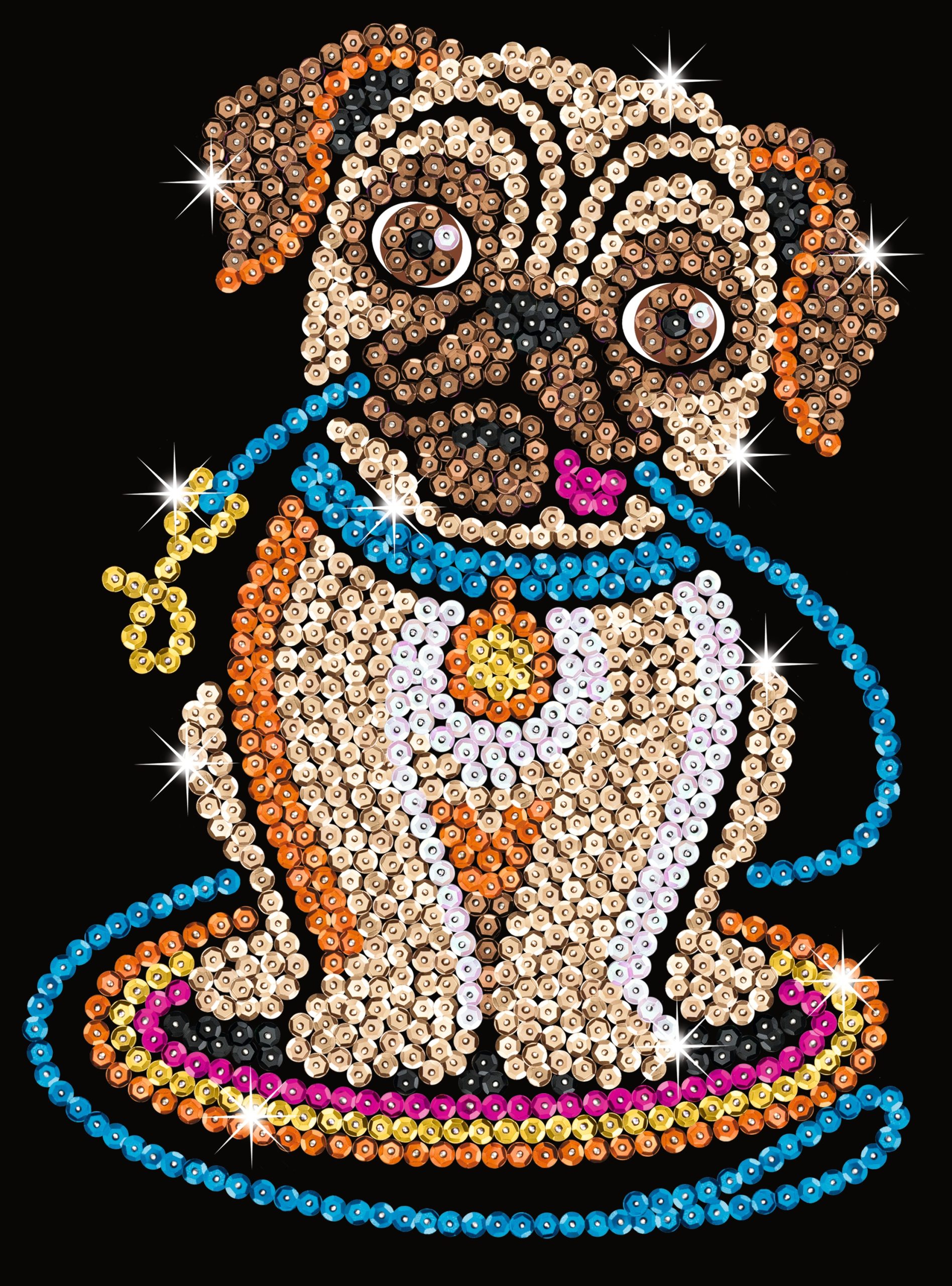 Kitfix DIY – Sequin Art raudonasis rinkinys „Mopsiukė Lilė“ - Image 2