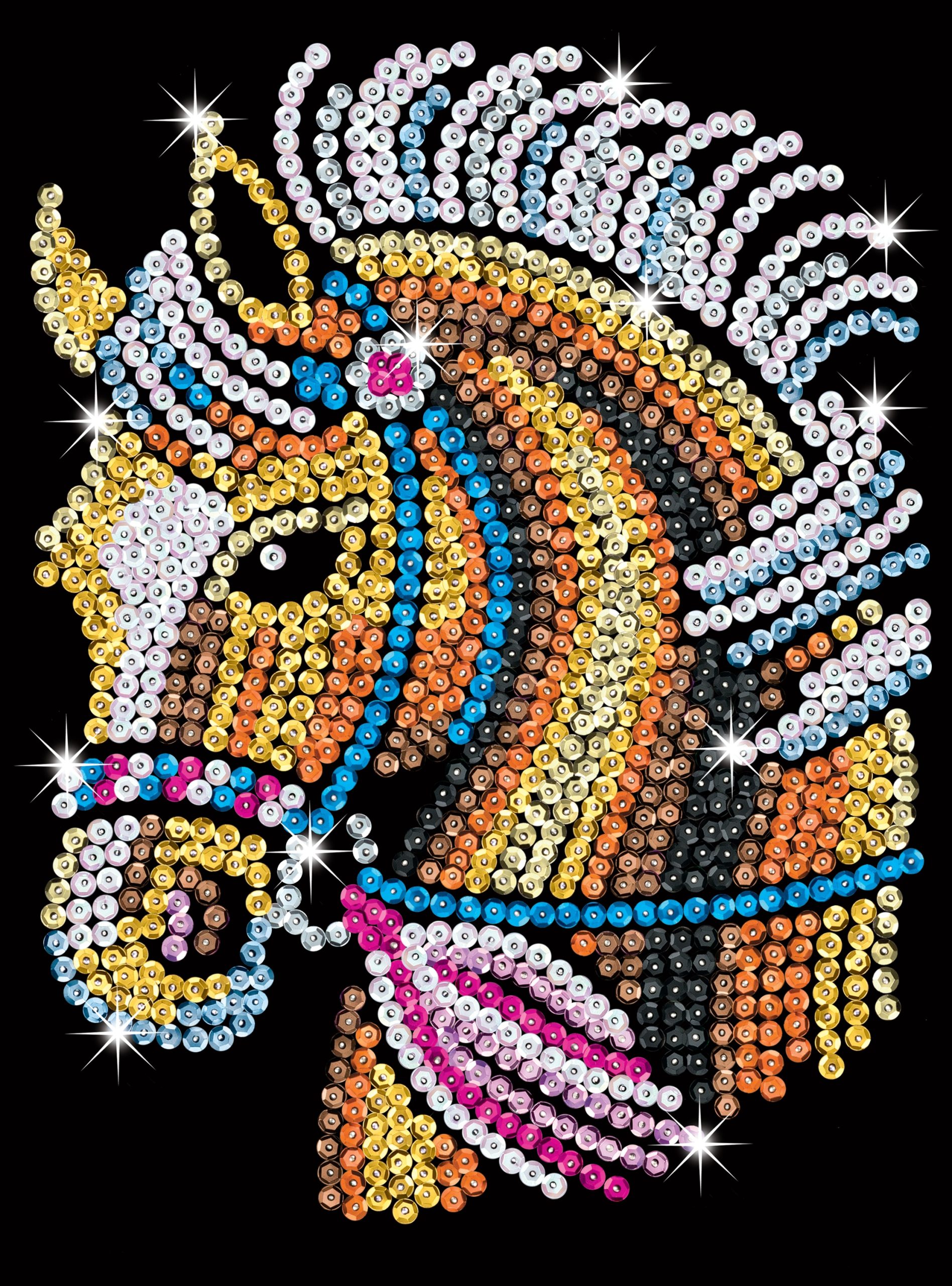 Kitfix DIY – Sequin Art raudonasis rinkinys „Ponis“ - Image 2