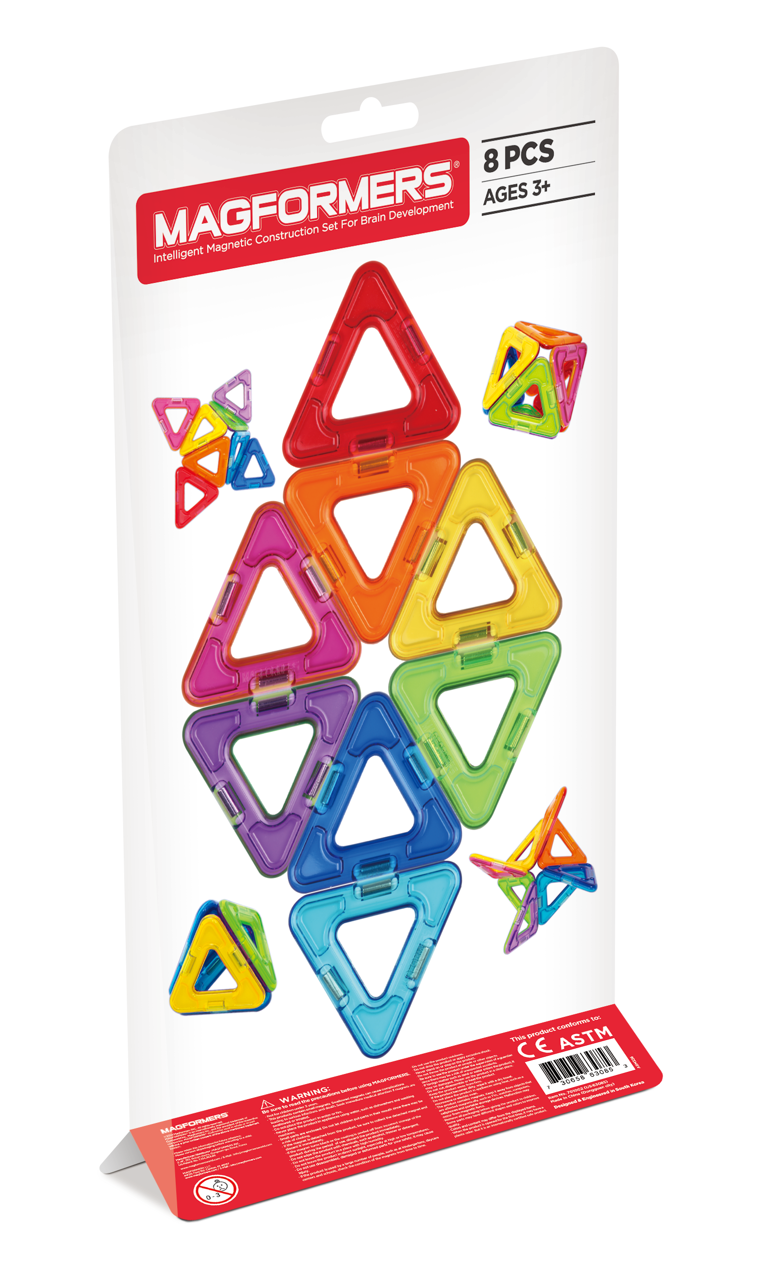 Magformers – Magnetinis rinkinys „Trikampiai“, 8 vnt.