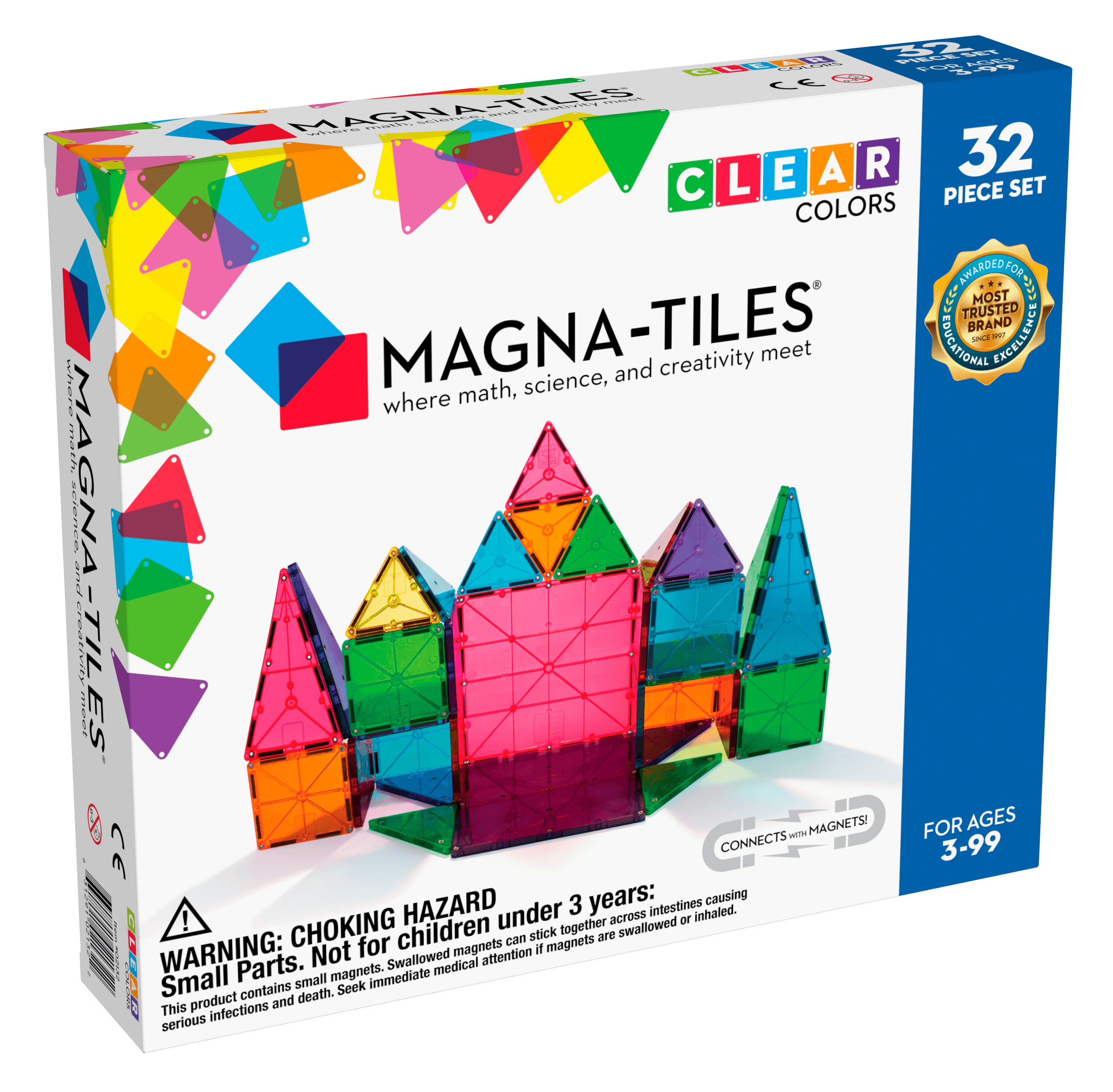 Magna-Tiles – Magnetinis permatomas konstruktorius, 32 dalių