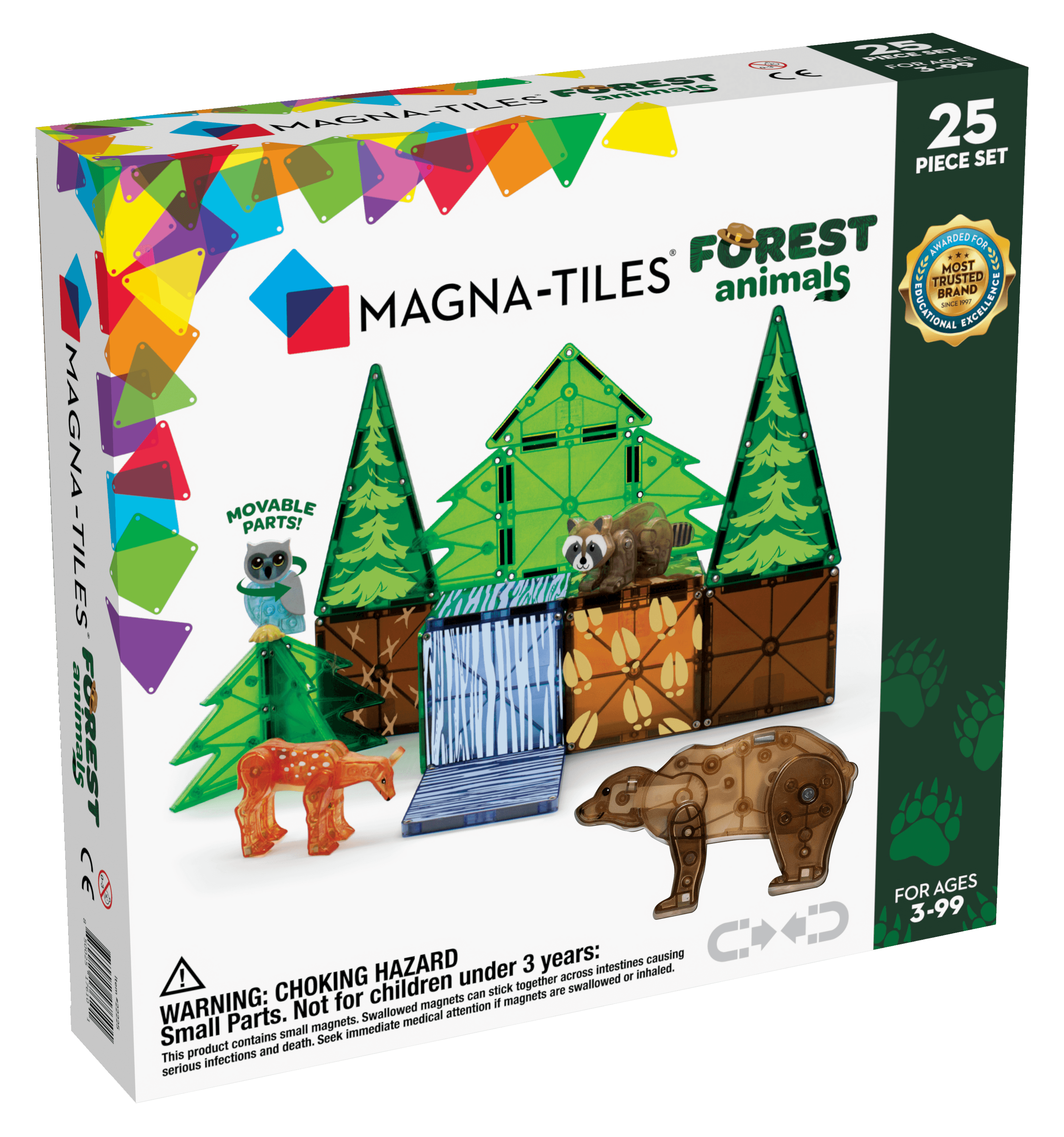 Magna-Tiles – Magnetinis konstruktorius Miško gyvūnai, 25 dalių