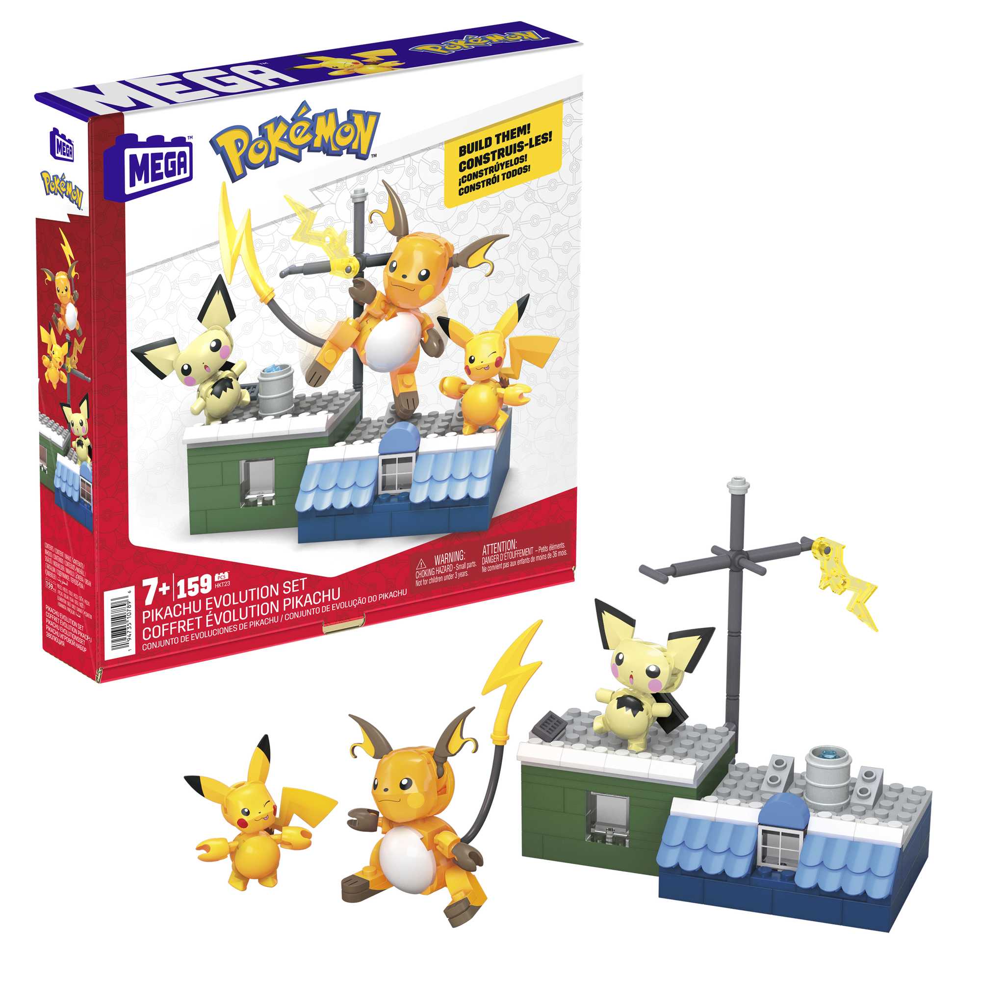 Pokemon - Mega Construx rinkinys Pikachu evoliucija, HKT23