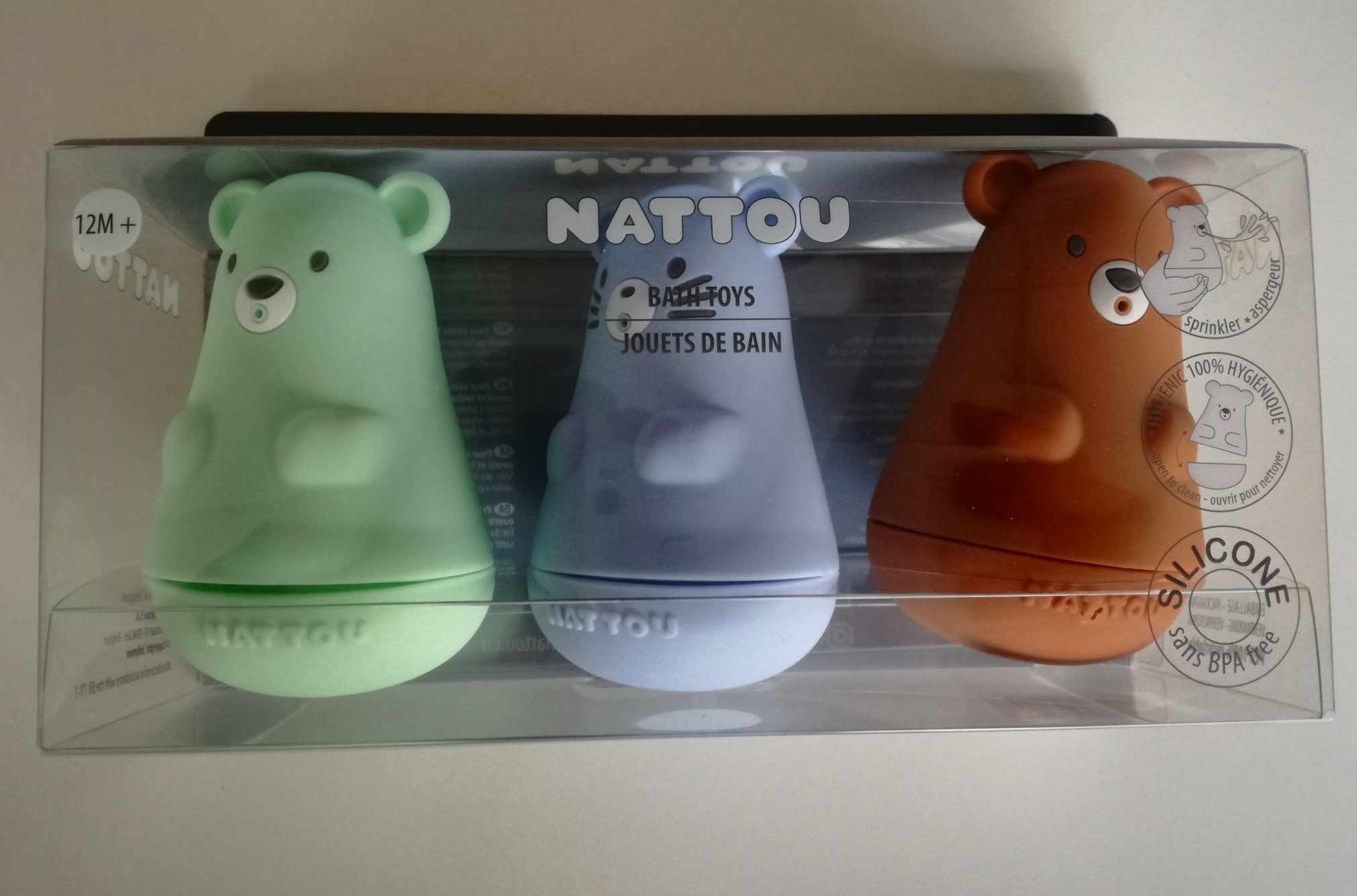 Nattou – Vonios žaislų rinkinys, mėlynas