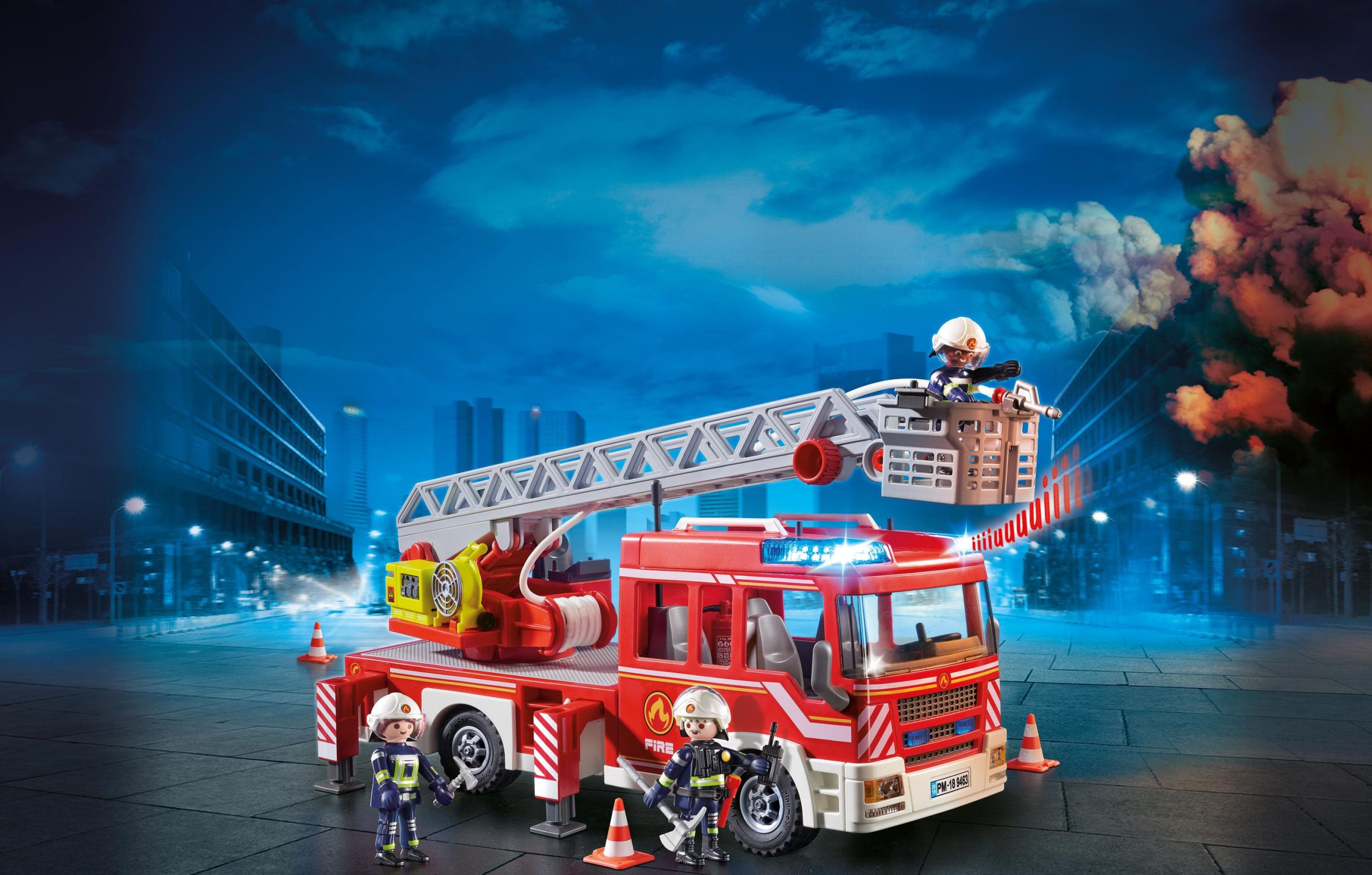 Playmobil – Ugniagesių automobilis su kopėčiomis, City Action, 9463 - Image 2