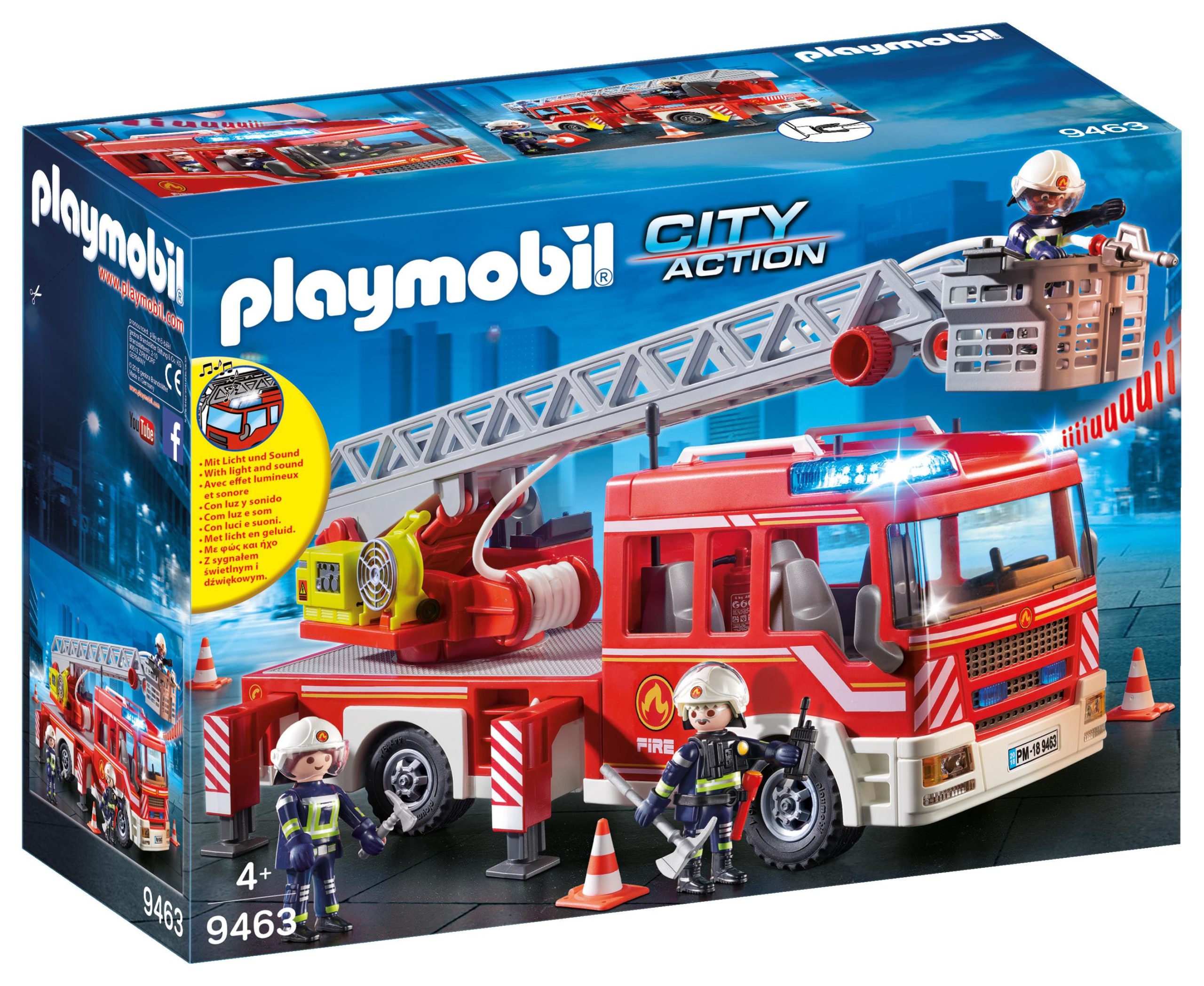 Playmobil – Ugniagesių automobilis su kopėčiomis, City Action, 9463