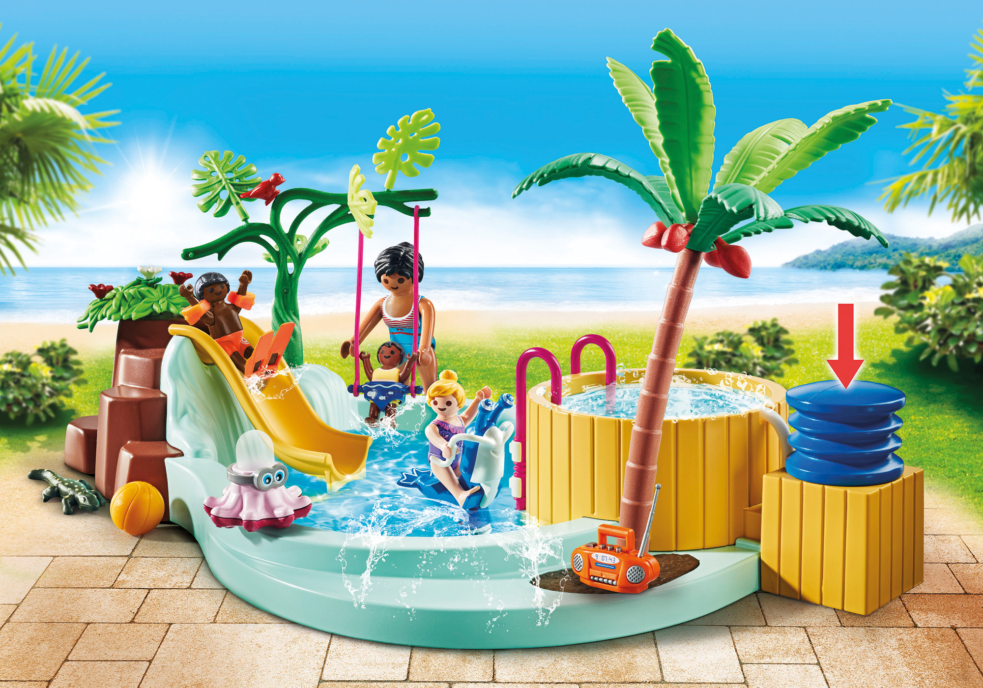 Playmobil - Vaikų baseinas su sūkurine vonia, My Life, 71529 - Image 3