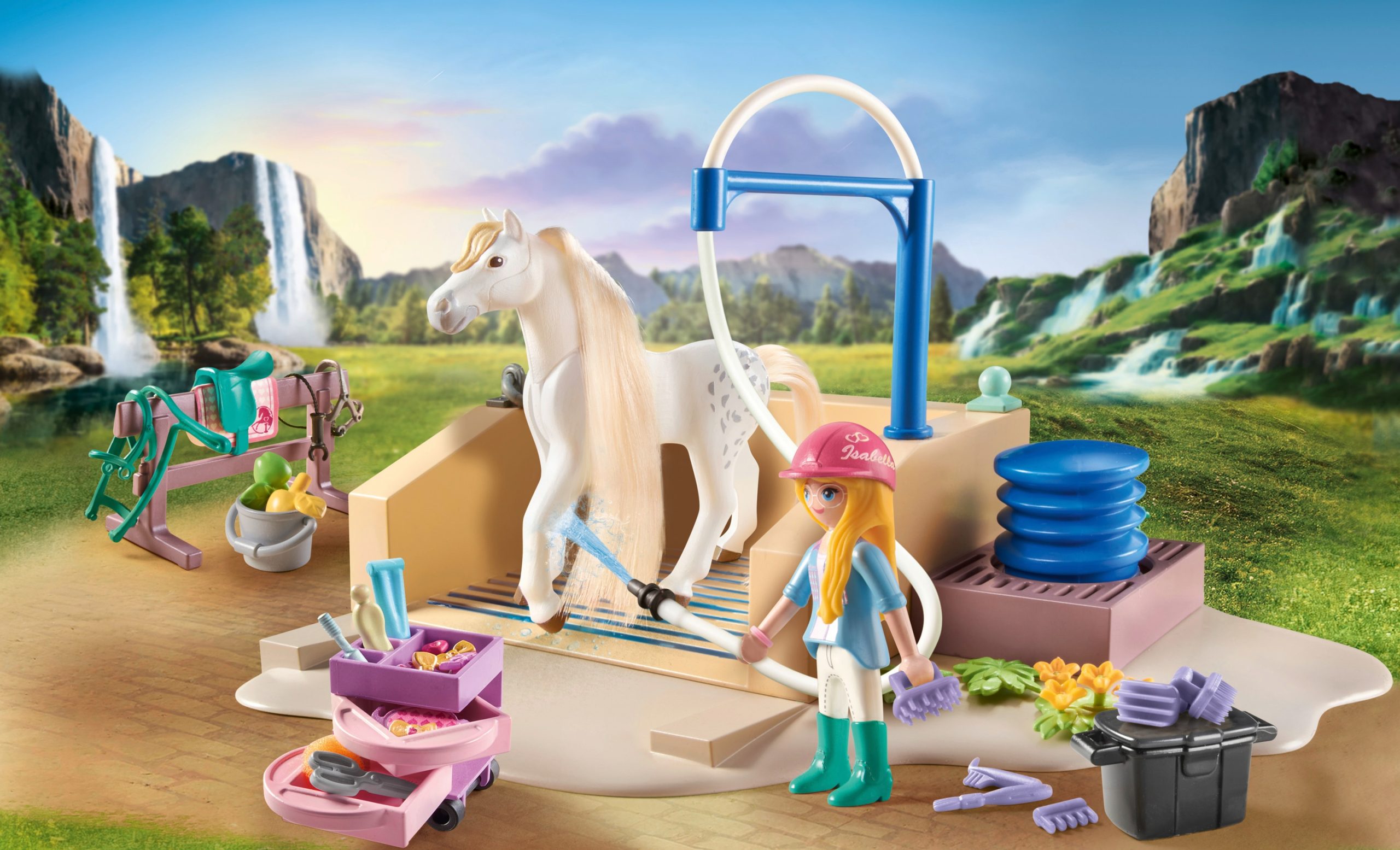 Playmobil – Arklių plovykla su Isabella ir Lioness, World of Horses, 71354 - Image 3