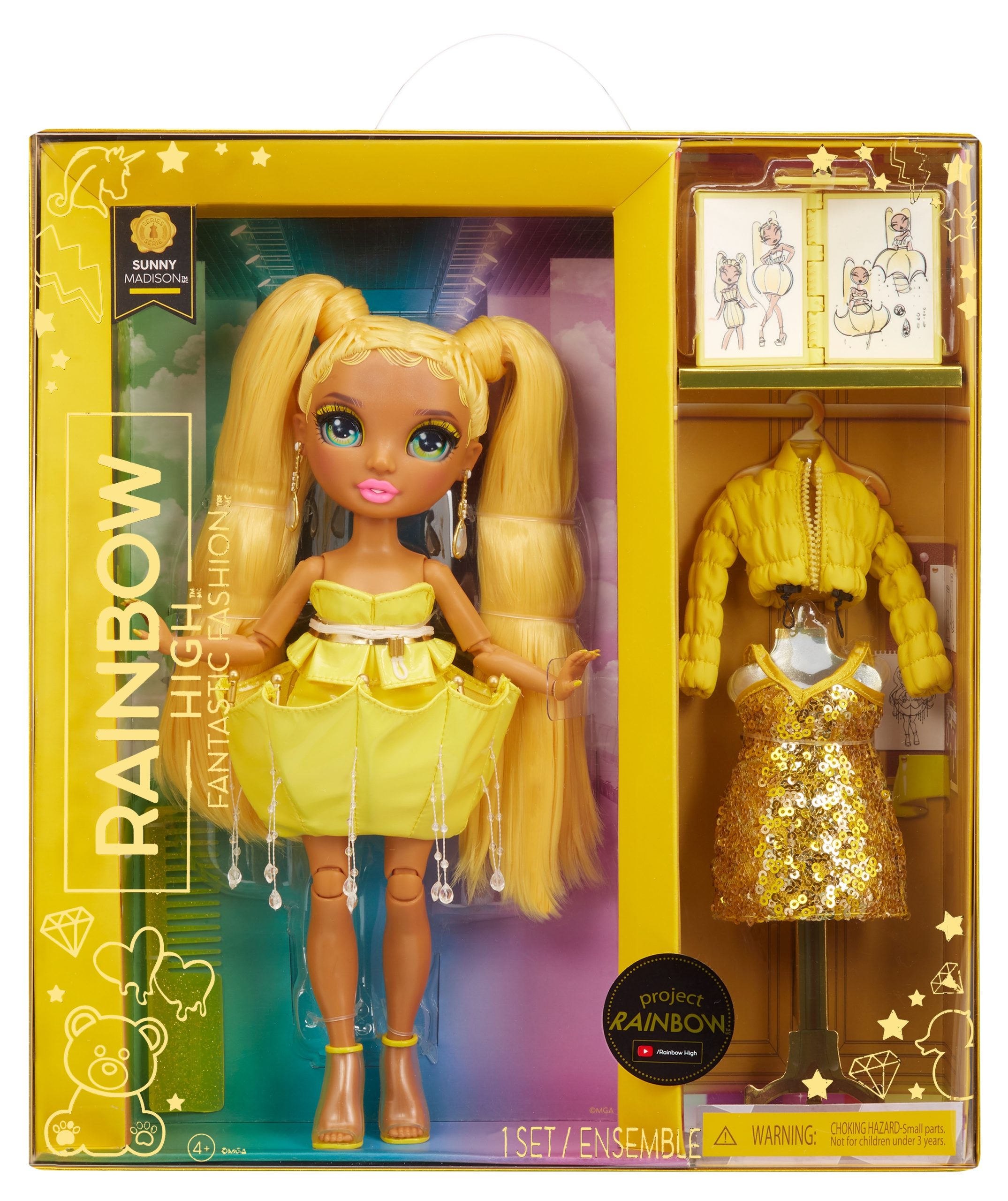 Rainbow High - Lėlytė Fantastic Fashion, geltona - 33 cm
