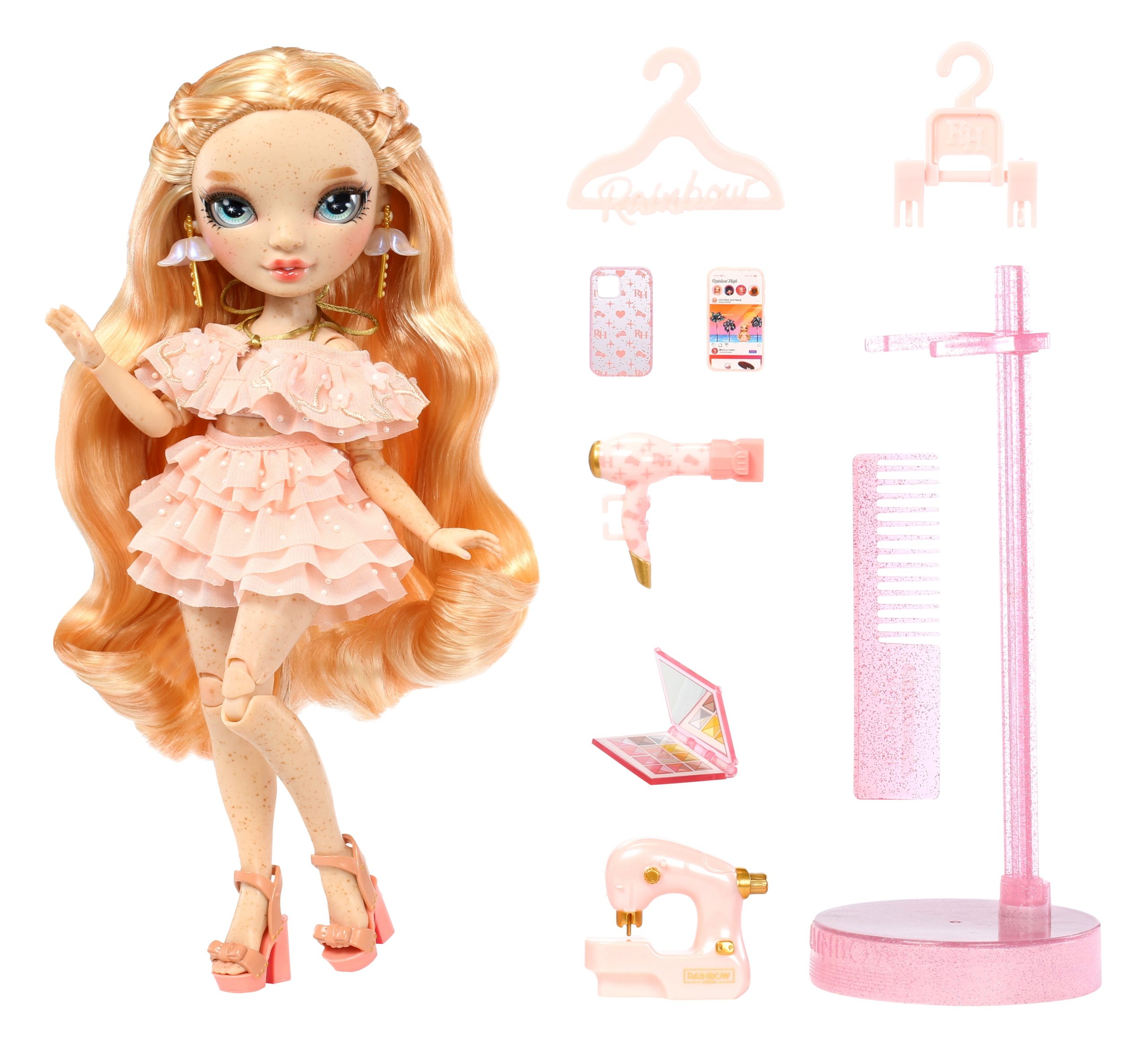 Rainbow High - Lėlytė Strawberry Blond, šviesiai rožinė