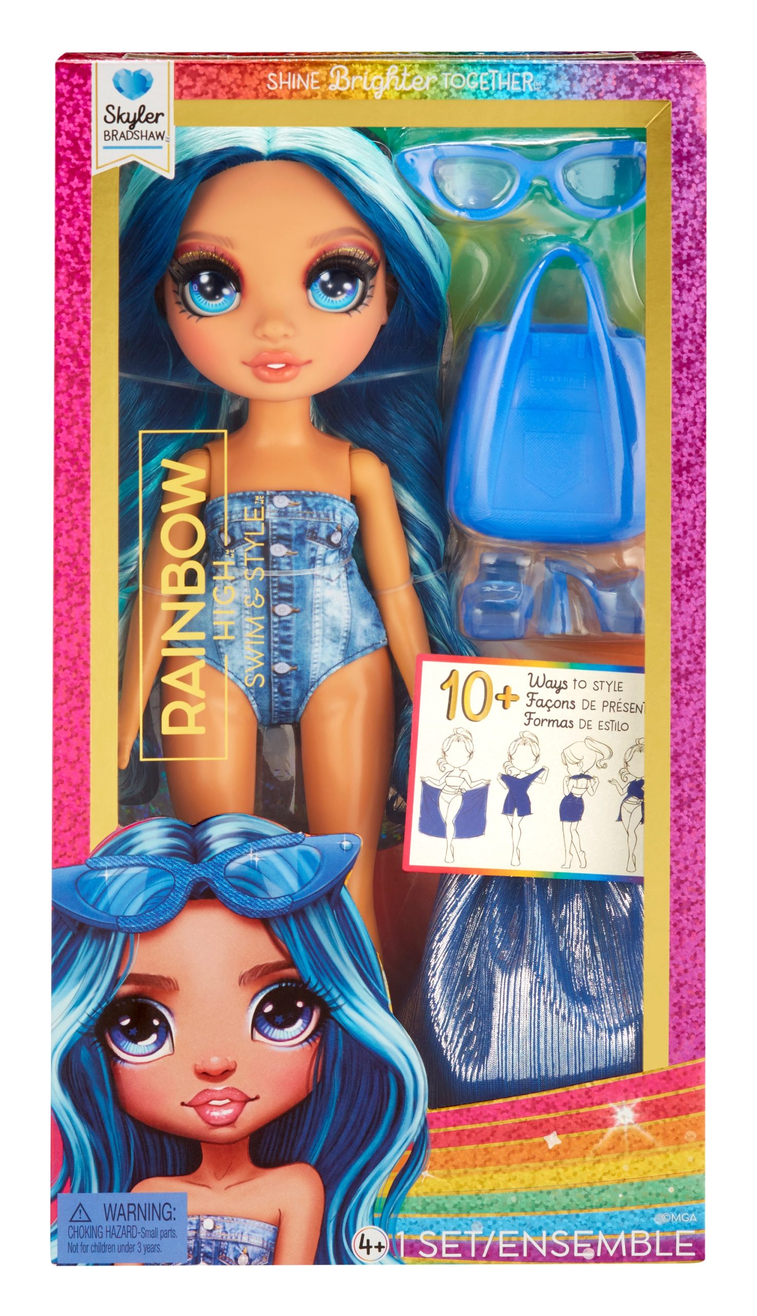 Rainbow High – Swim stilinga paplūdimio lėlytė - 24cm - Image 2