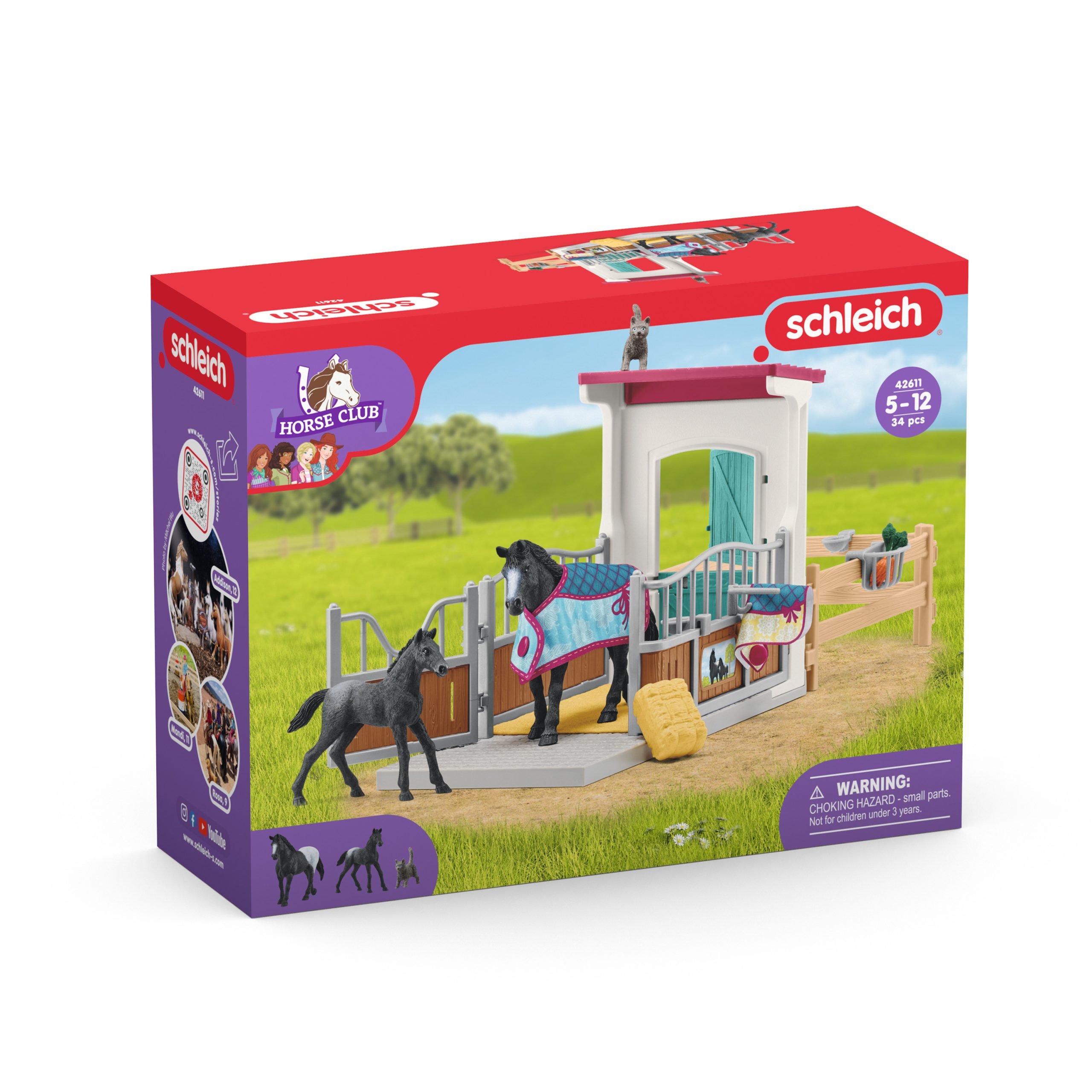 Schleich Horse Club – Žirgų aptvaras su kumele ir kumeliuku