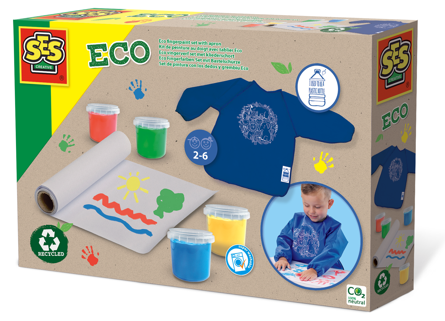 SES - ECO dažai piešti rankomis ir prijuostė