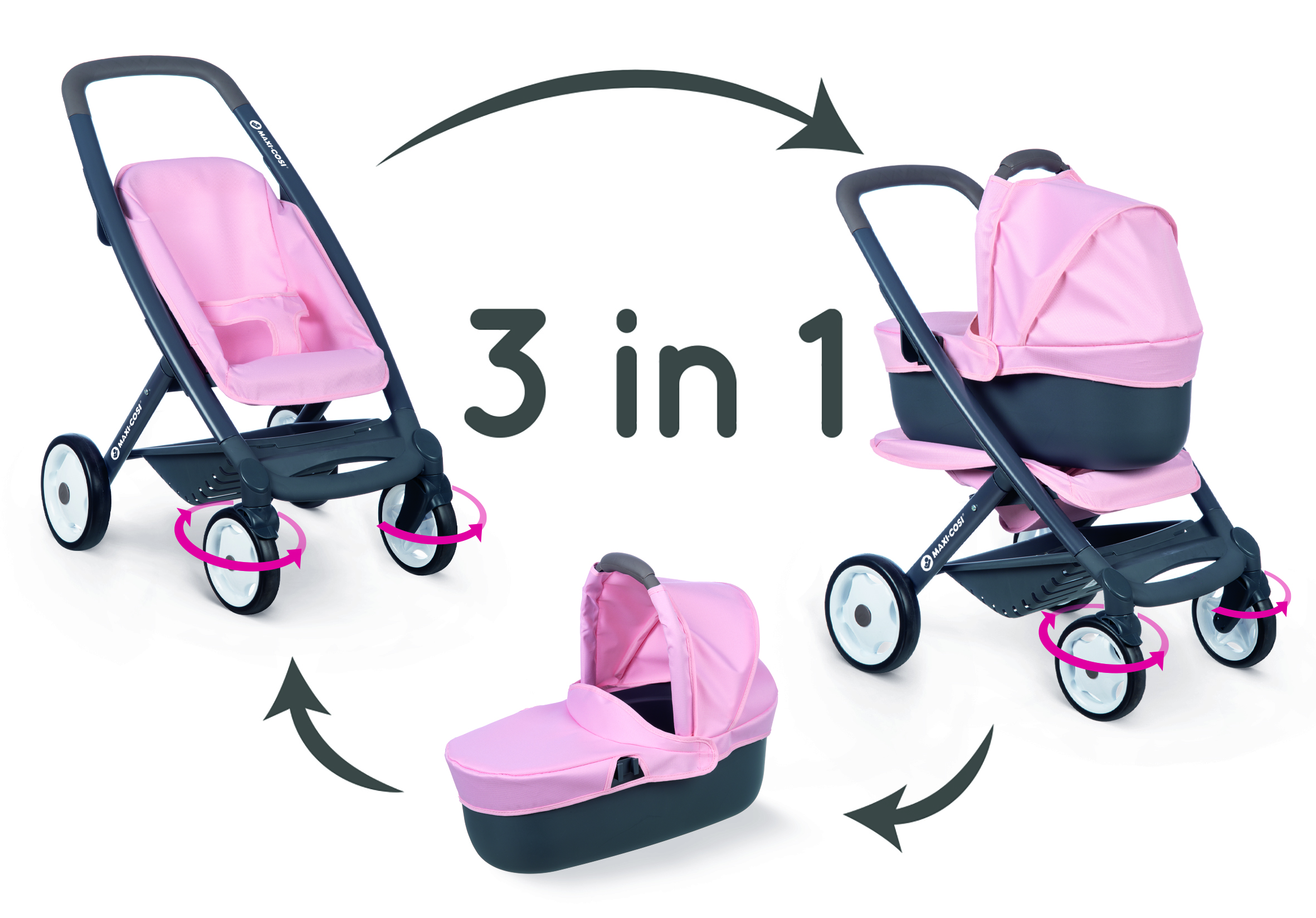 Smoby - Maxi-Cosi Combi lėlių vežimėlis - Image 2
