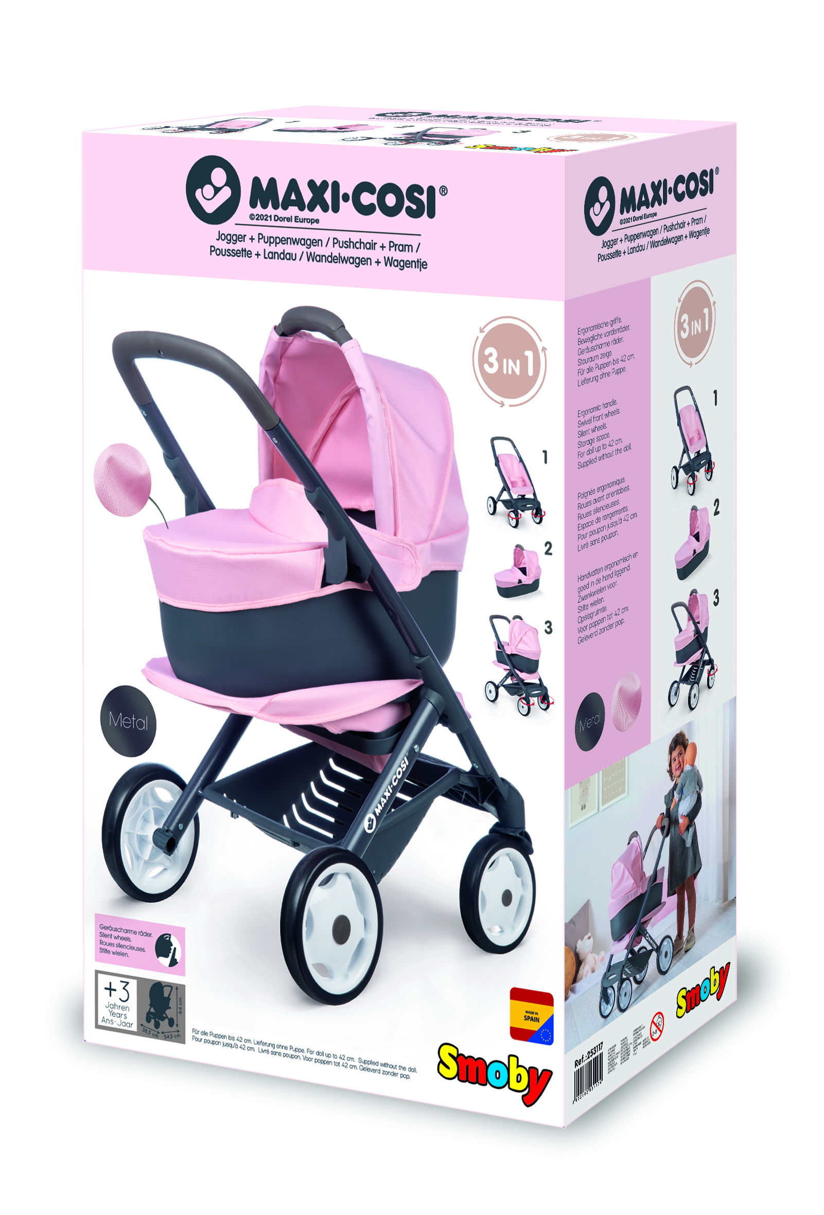 Smoby - Maxi-Cosi Combi lėlių vežimėlis