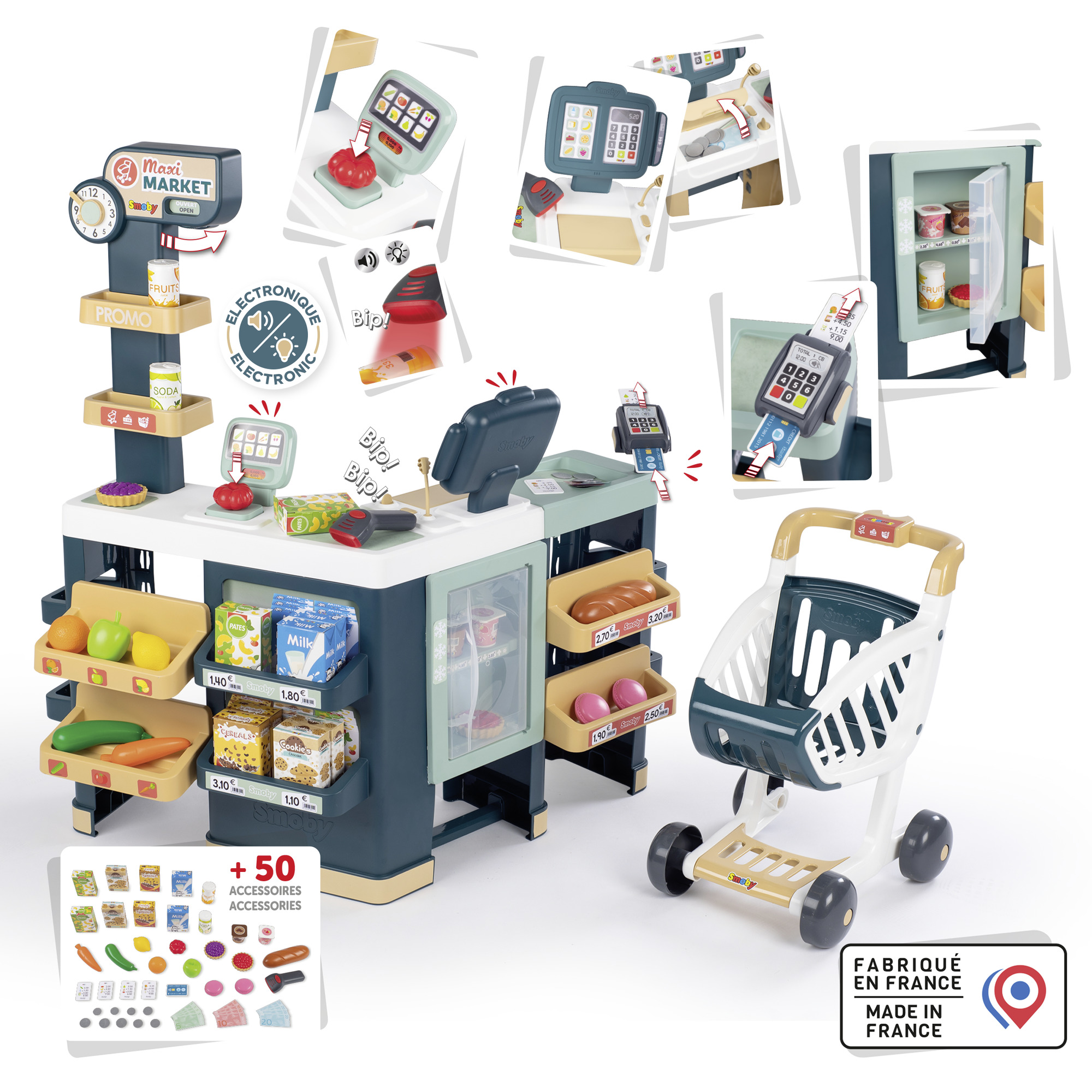 Smoby - Žaislinė parduotuvė su vežimėliu Maxi Market - Image 3