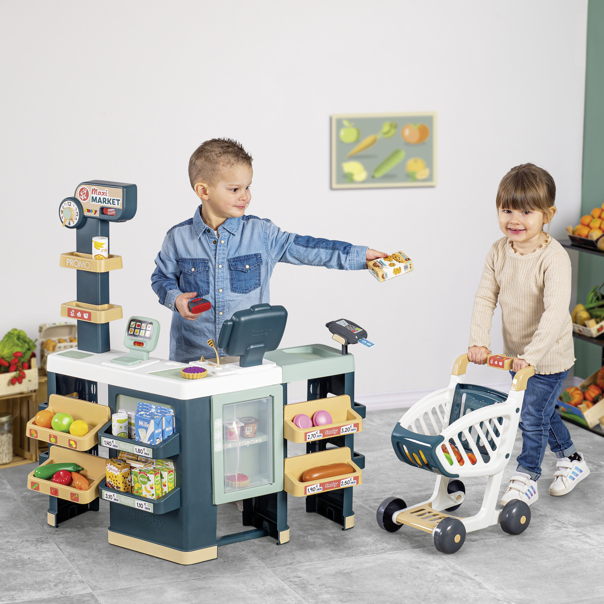 Smoby - Žaislinė parduotuvė su vežimėliu Maxi Market - Image 6