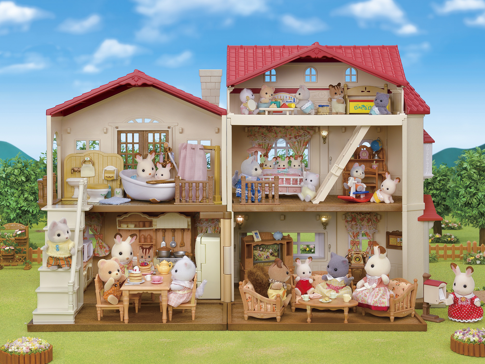 Sylvanian Families – Kaimo namas su raudonu stogu - Image 9
